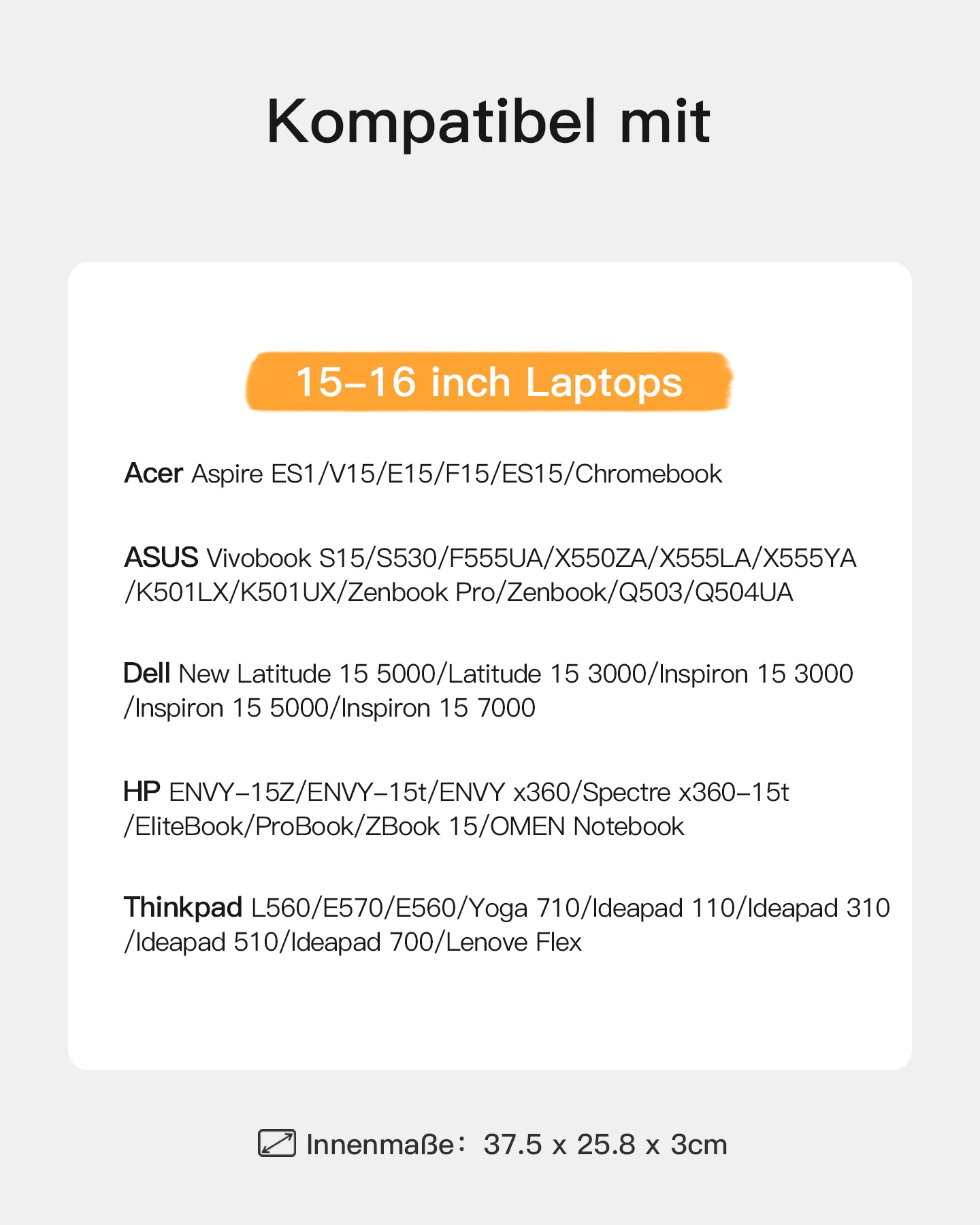 Ultraleichte Laptoptasche Hülle 13-16 Zoll mit Zubehörtasche, LB01005 - Image 32