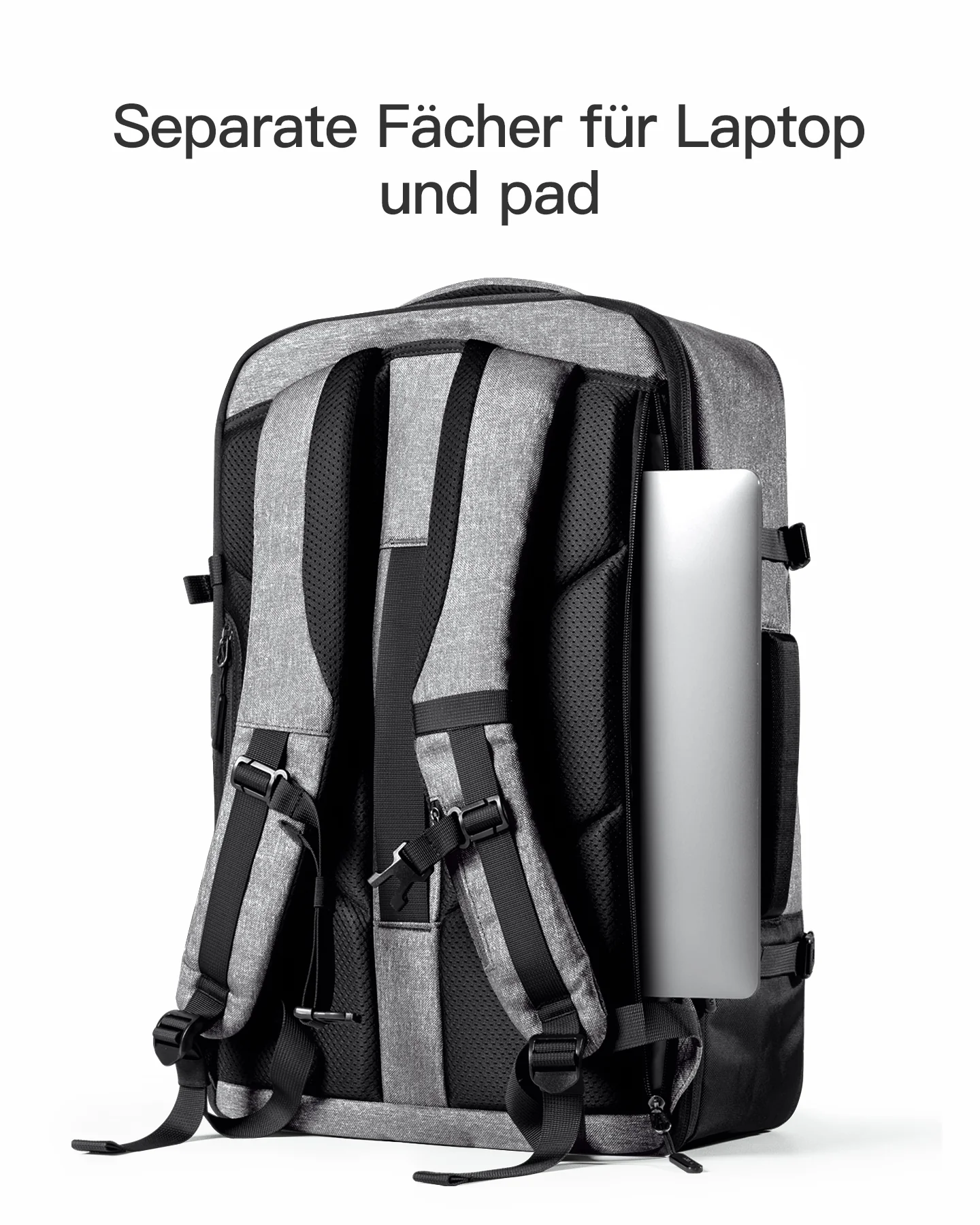 Inateck 38.5-46.2L Reiserucksack erweiterbarer Herren Damen Handgepäck Flugzeug Rucksack, 15.6 Zoll Laptop Rucksack spritzwassergeschütztes Carry on Kabinenrucksack für Weekender, BP03006 - Image 14