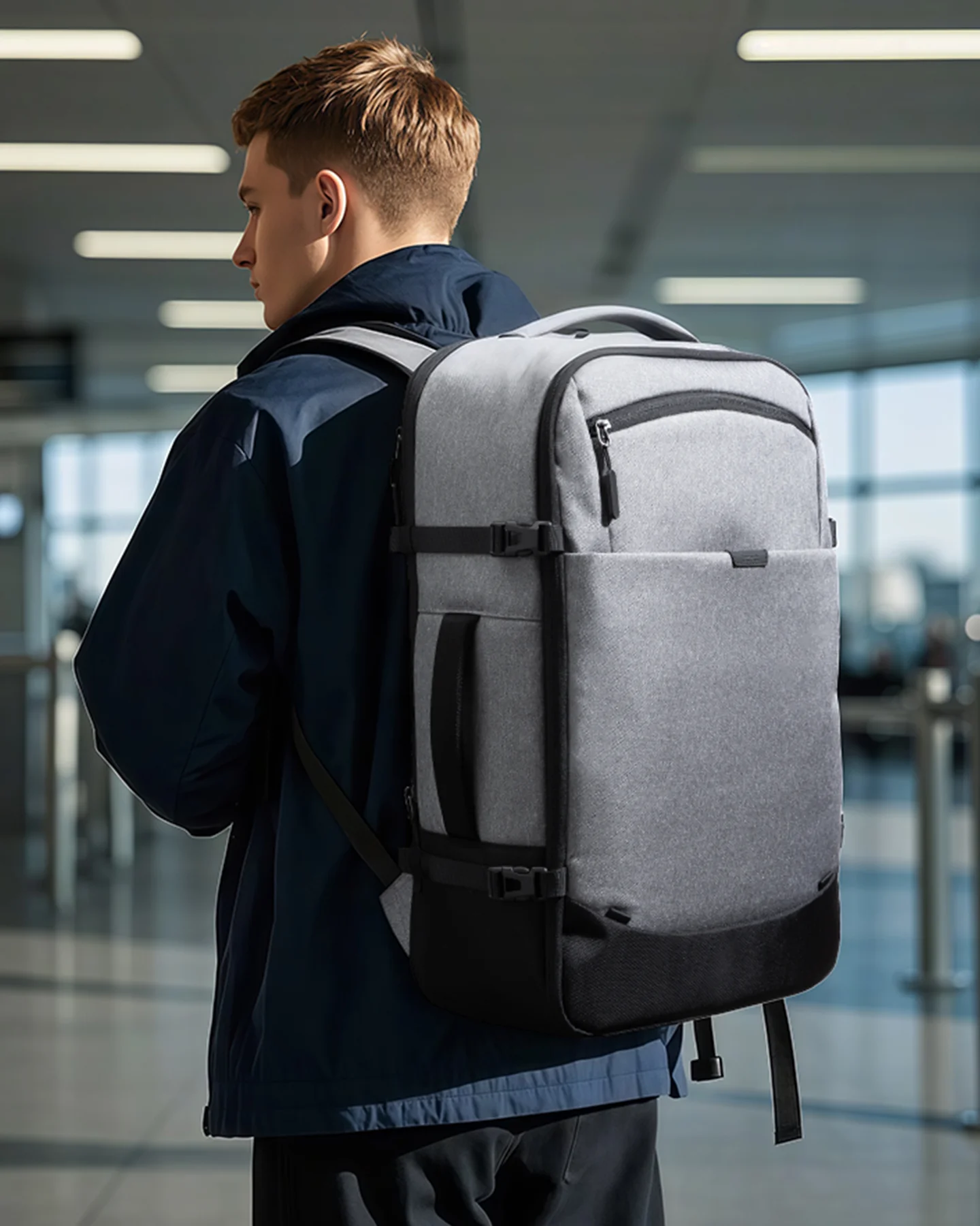 Inateck 38.5-46.2L Reiserucksack erweiterbarer Herren Damen Handgepäck Flugzeug Rucksack, 15.6 Zoll Laptop Rucksack spritzwassergeschütztes Carry on Kabinenrucksack für Weekender, BP03006 - Image 16