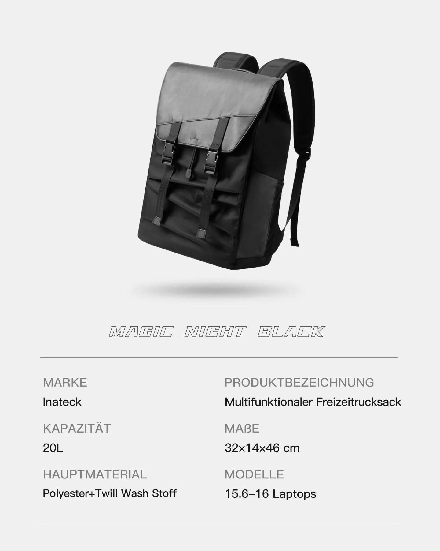 20L Freizeitrucksack für Männer und Frauen, Kompatibel mit 15,6-16 Zoll Laptops, BP01008 - Image 4