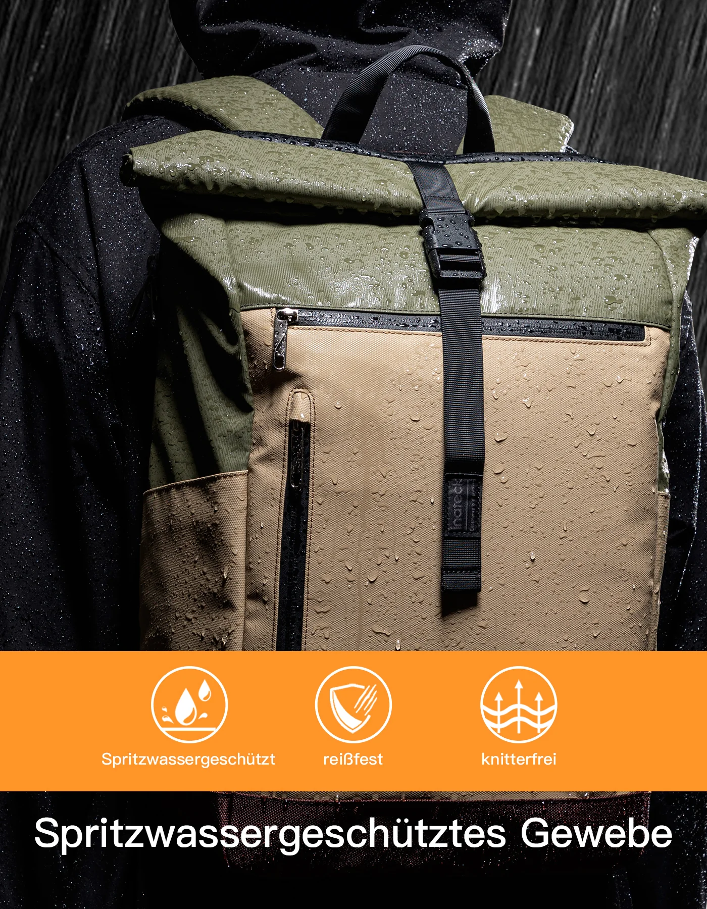25-30L RollTop Rucksack wasserabweisend Daypack Laptoprucksack Schulrucksack, BP01003 - Image 19
