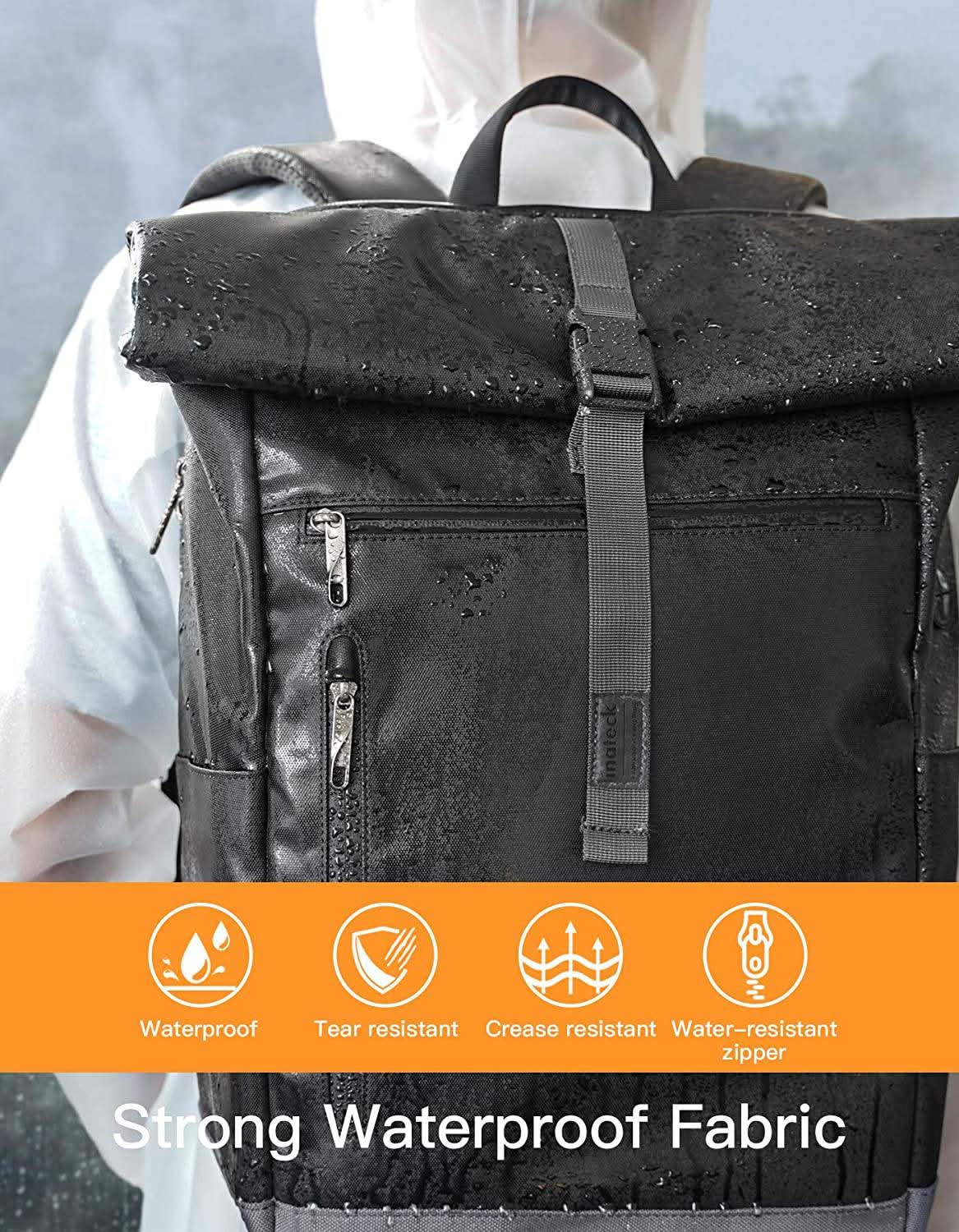 25-30L RollTop Rucksack wasserabweisend Daypack Laptoprucksack Schulrucksack, BP01003 - Image 6