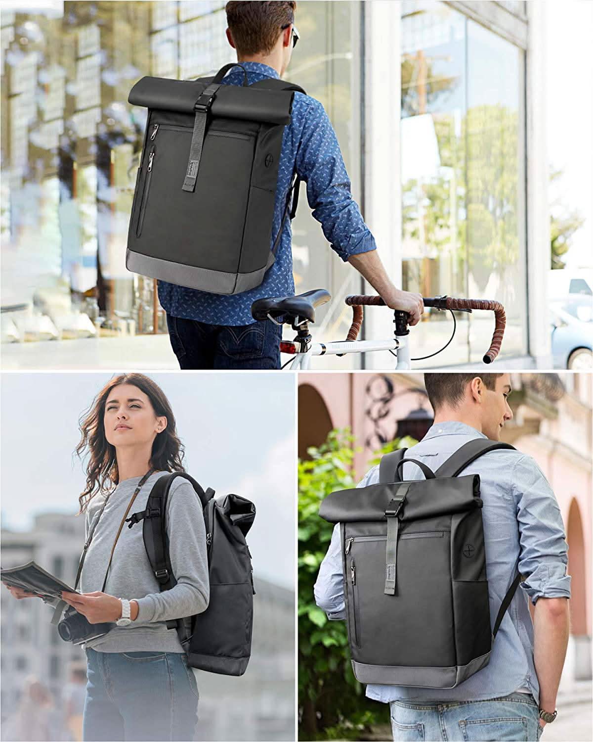 25-30L RollTop Rucksack wasserabweisend Daypack Laptoprucksack Schulrucksack, BP01003 - Image 8