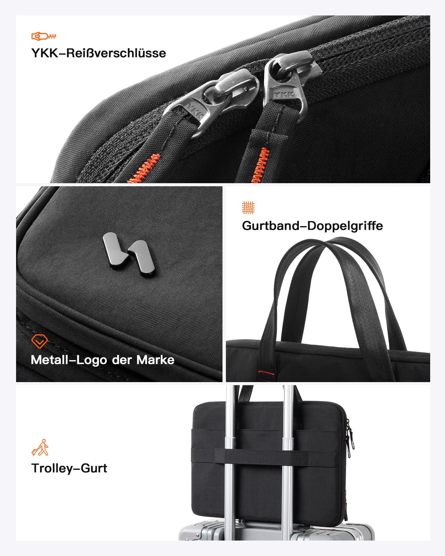 360° Rundumschutz Laptoptasche Große Kapazität Hülle Kompatibel mit 13" MacBook Air M4-M1 2025-2012, 14" MacBook Pro M5-M1 Pro/Max 2025-2021，LBT21 - Image 7
