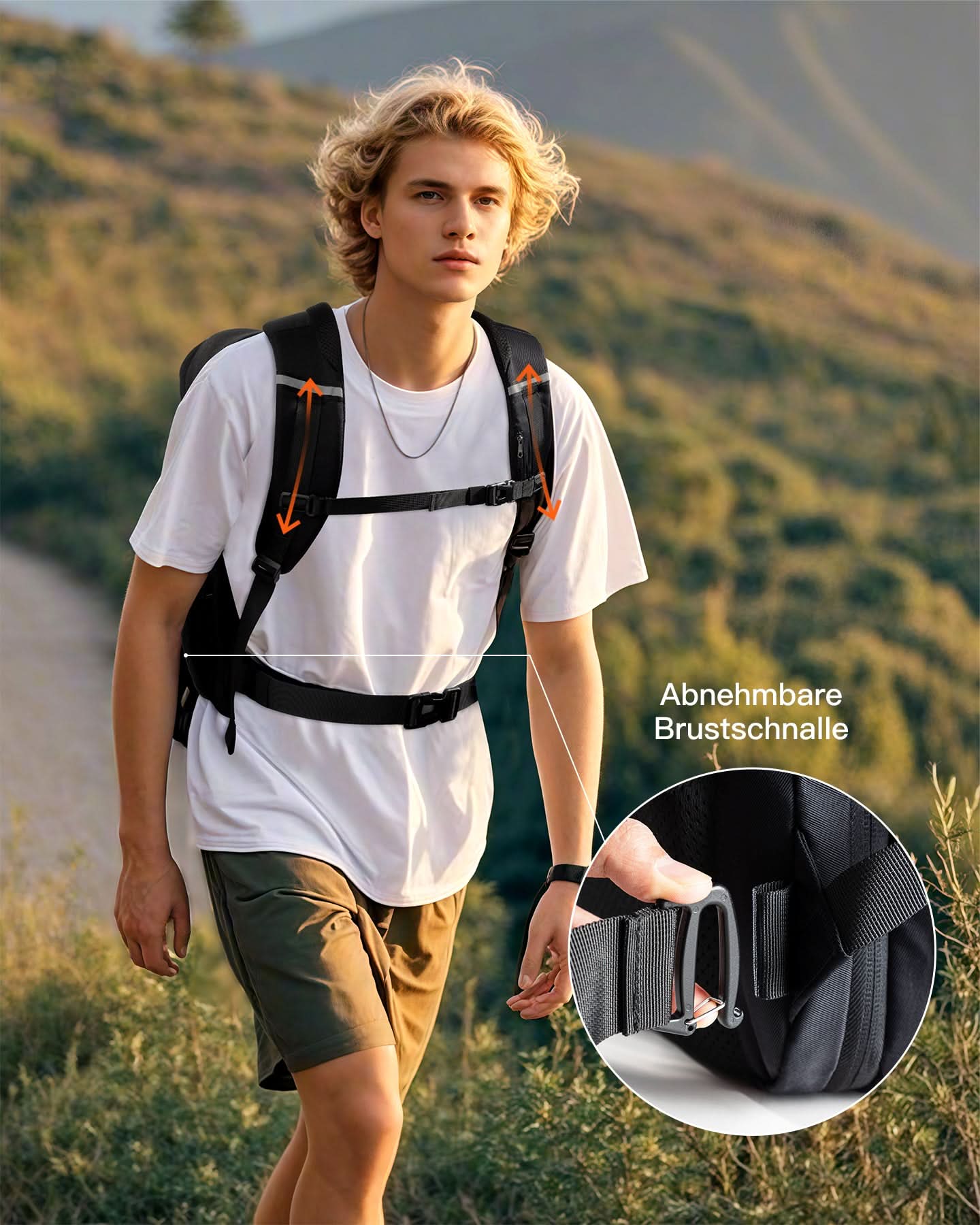 38,5L Leichter Reiserucksack, TSA Freundlich, für 15,6-17 Zoll Laptop, Schwarz, BP03009 - Image 6