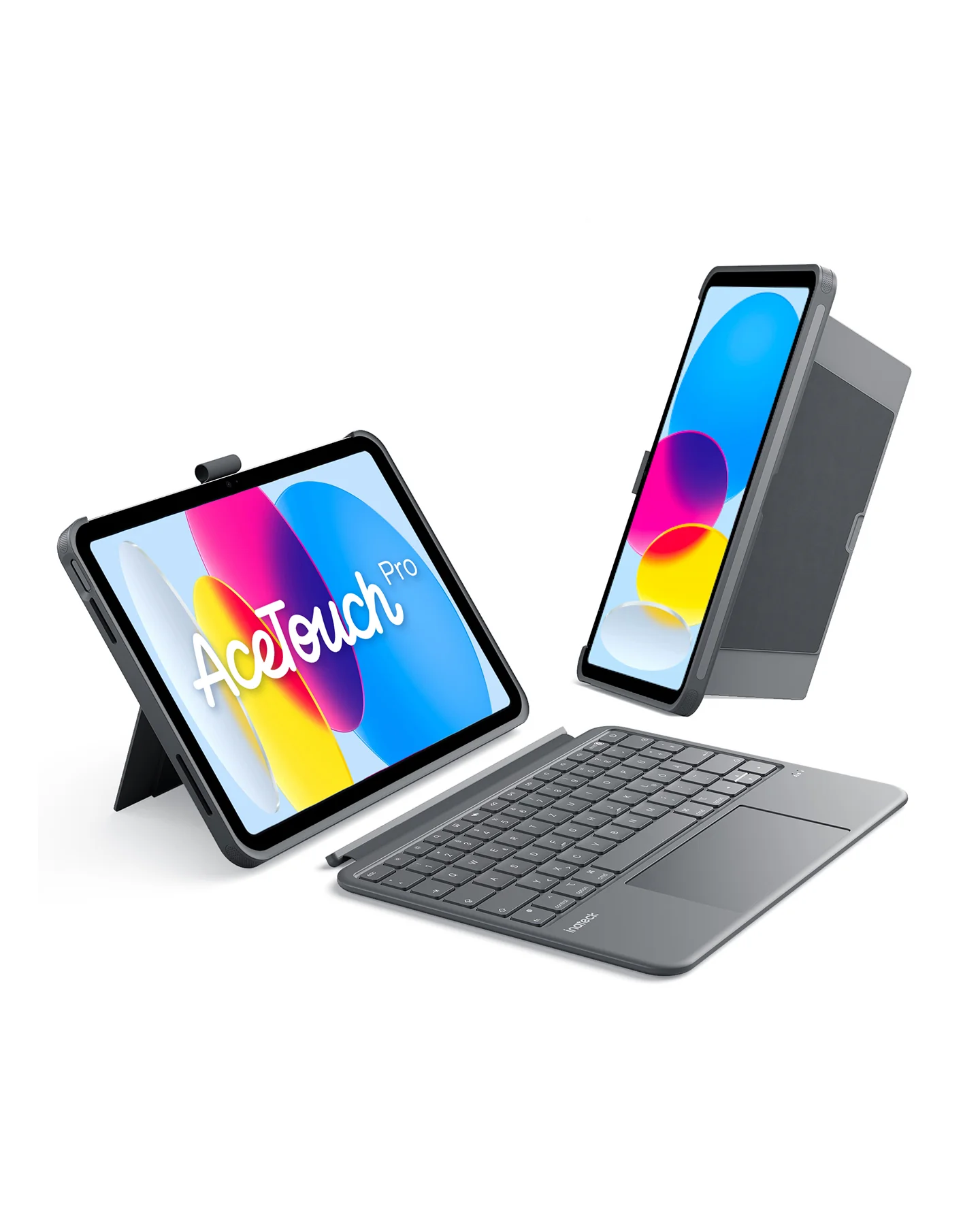 Abnehmbar Hülle mit Tastatur für iPad 11" A16 2025, iPad 10.9" 2022,mit Stifthalter, QWERTZ, AceTouch Pro, KB403-10 | Red Dot Design Award 2026 - Image 5