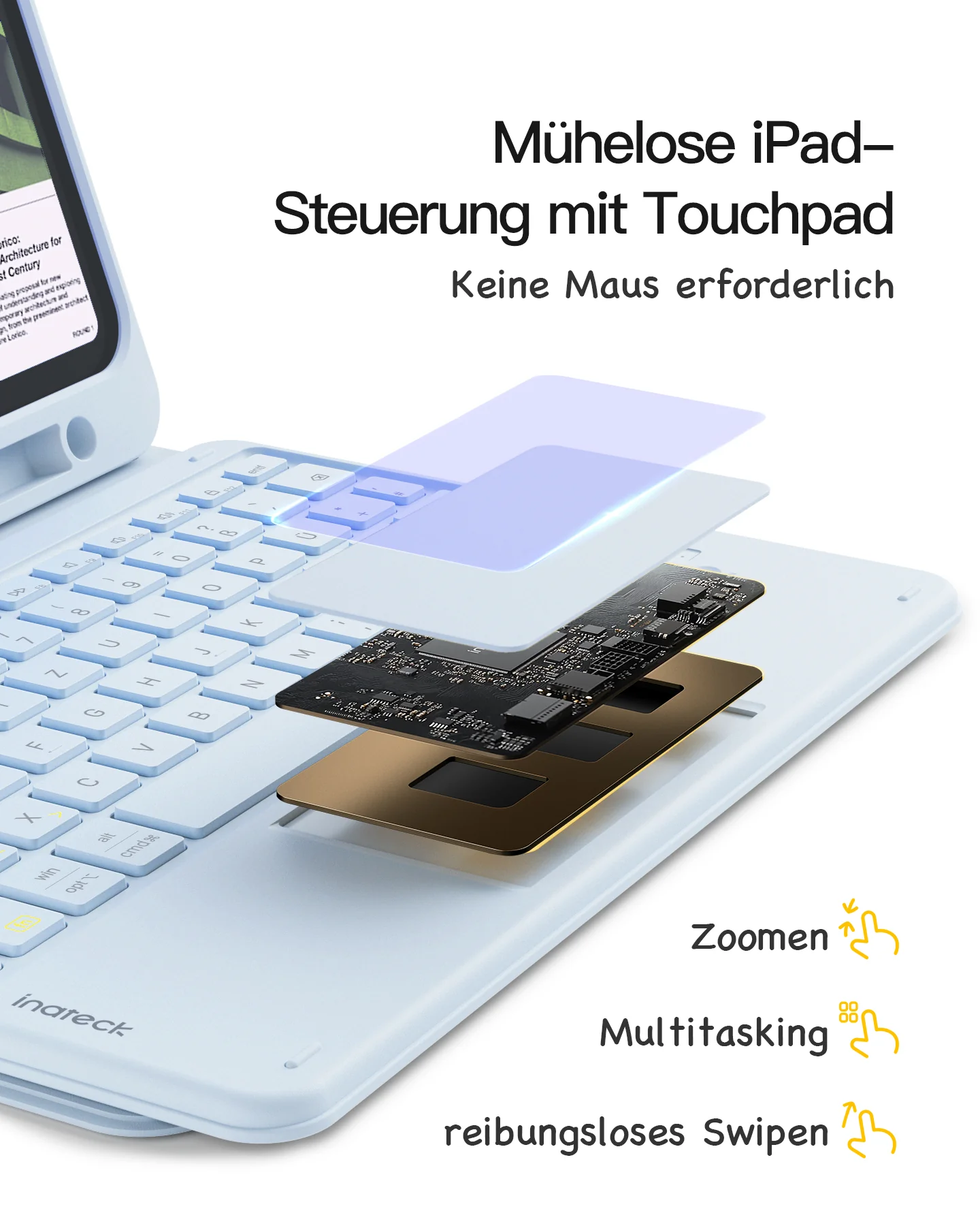 Abnehmbar Tastatur für iPad 11" A16 (2025), iPad Air 11" M4/M3/M2 (2026/2025/2024), iPad Air 10.9" 5/4, iPad Pro 11" 4/3/2/1, KB002 - Image 18