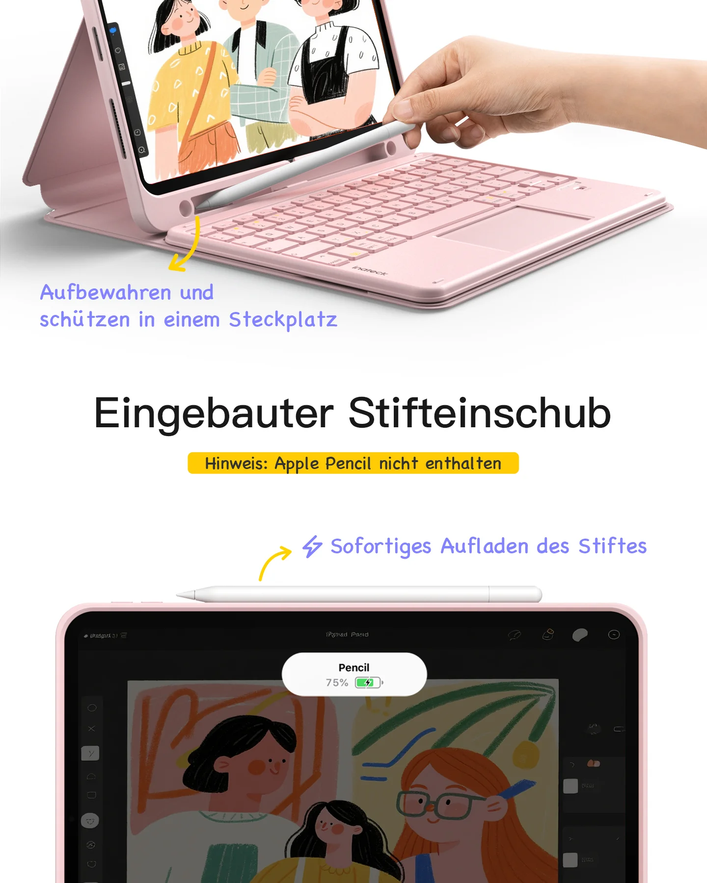 Abnehmbar Tastatur für iPad 11" A16 (2025), iPad Air 11" M4/M3/M2 (2026/2025/2024), iPad Air 10.9" 5/4, iPad Pro 11" 4/3/2/1, KB002 - Image 25