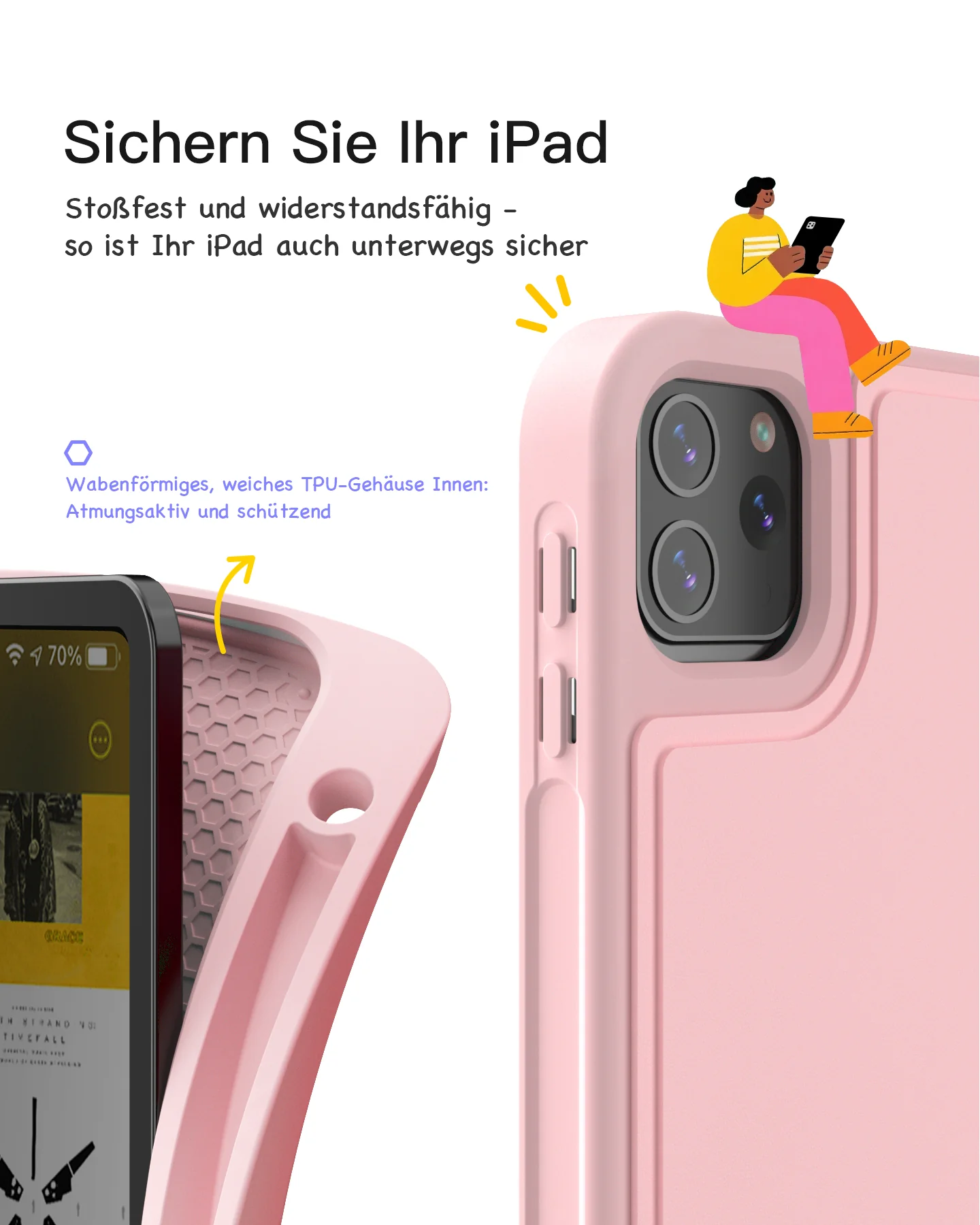 Abnehmbar Tastatur für iPad 11" A16 (2025), iPad Air 11" M4/M3/M2 (2026/2025/2024), iPad Air 10.9" 5/4, iPad Pro 11" 4/3/2/1, KB002 - Image 26