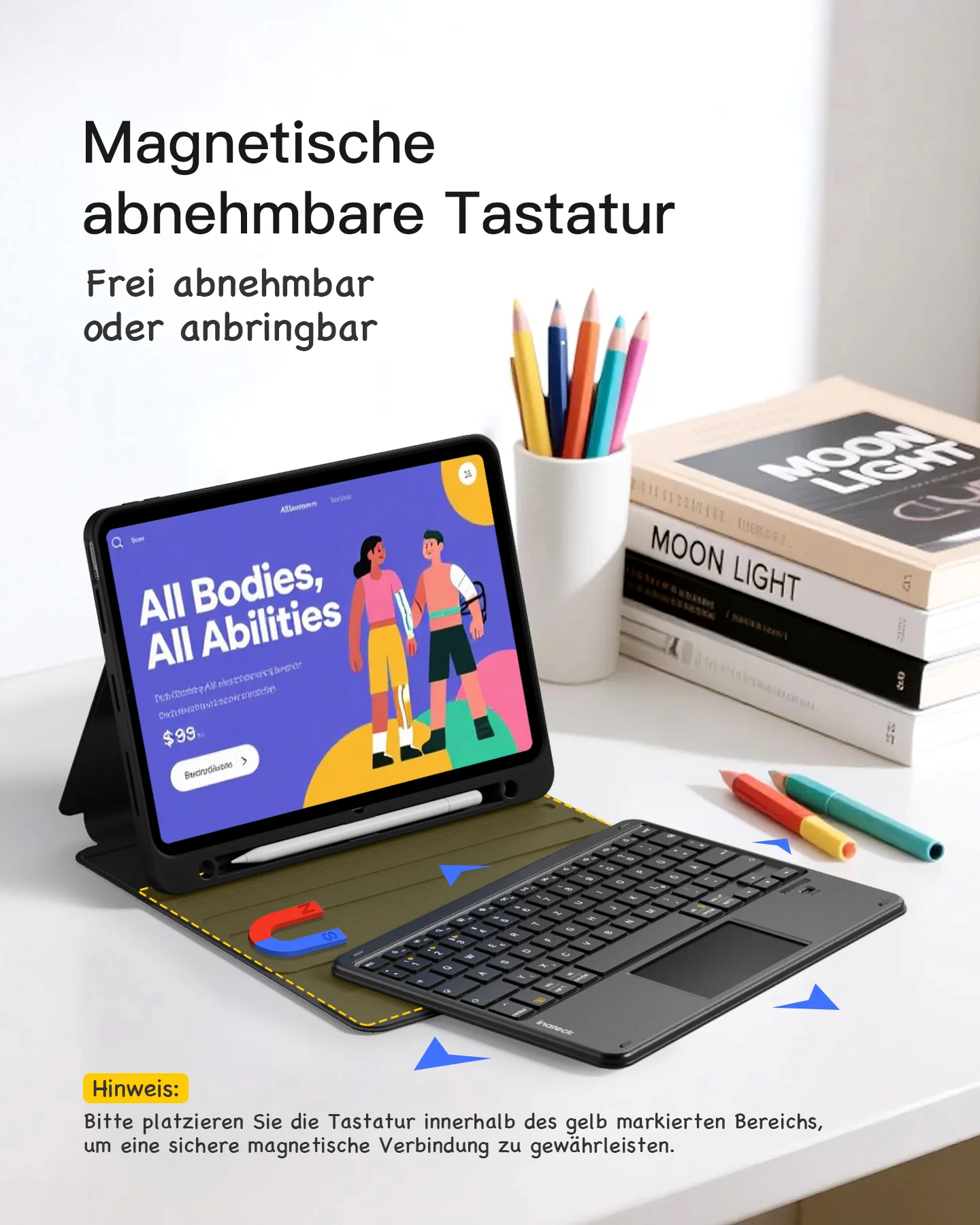Abnehmbar Tastatur für iPad 11" A16 (2025), iPad Air 11" M4/M3/M2 (2026/2025/2024), iPad Air 10.9" 5/4, iPad Pro 11" 4/3/2/1, KB002 - Image 4
