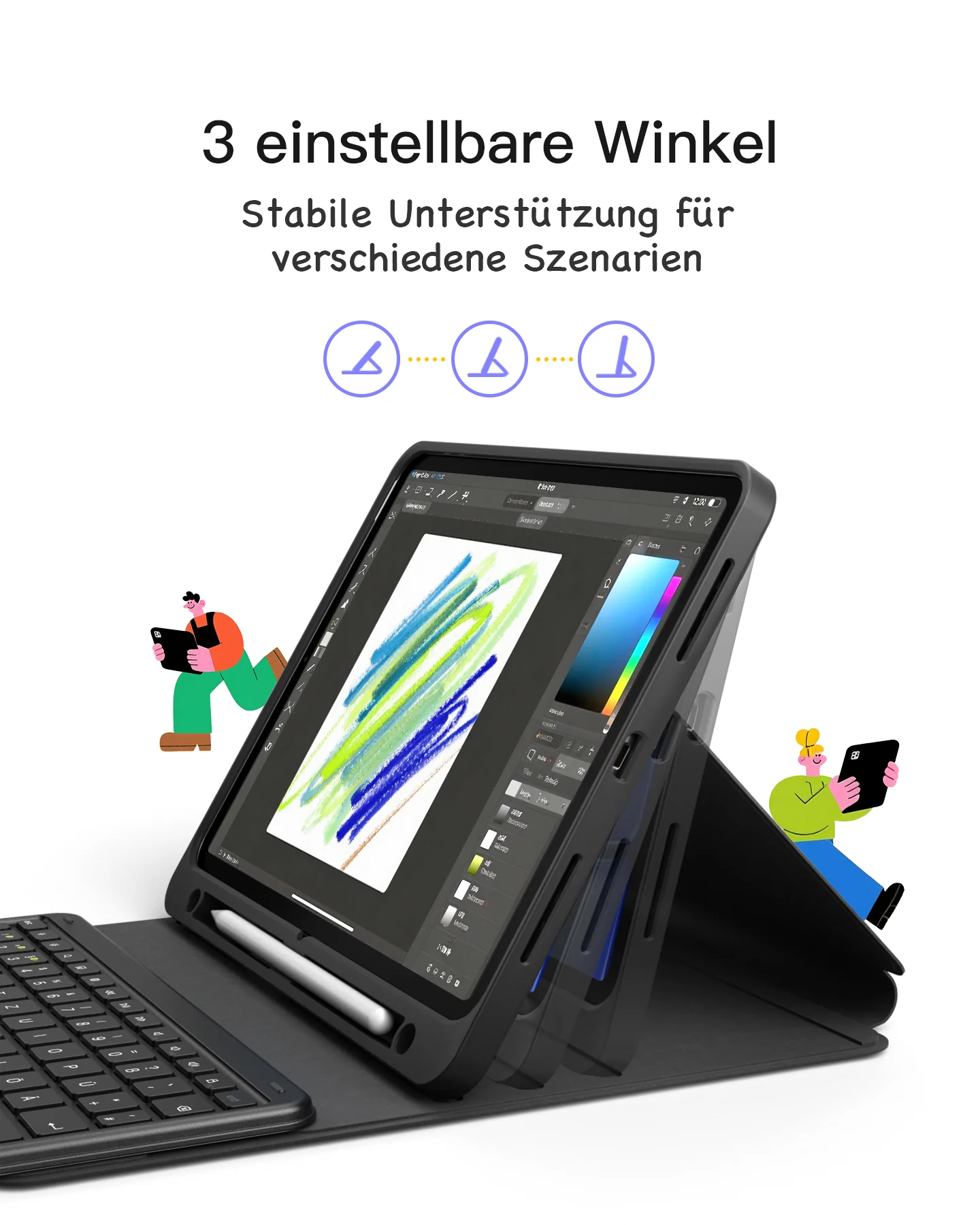 Abnehmbar Tastatur für iPad 11" A16 (2025), iPad Air 11" M4/M3/M2 (2026/2025/2024), iPad Air 10.9" 5/4, iPad Pro 11" 4/3/2/1, KB002 - Image 5