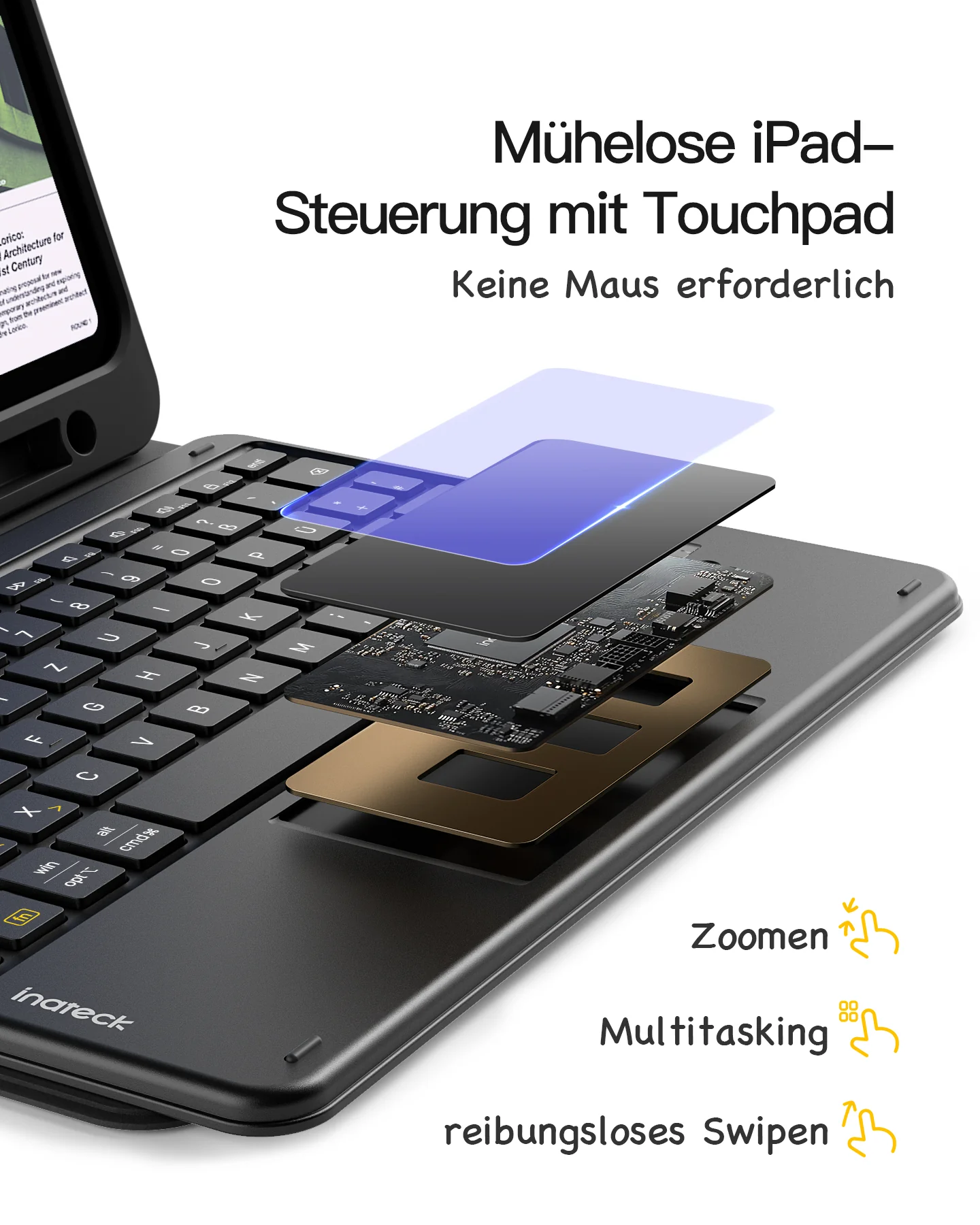 Abnehmbar Tastatur für iPad 11" A16 (2025), iPad Air 11" M4/M3/M2 (2026/2025/2024), iPad Air 10.9" 5/4, iPad Pro 11" 4/3/2/1, KB002 - Image 6