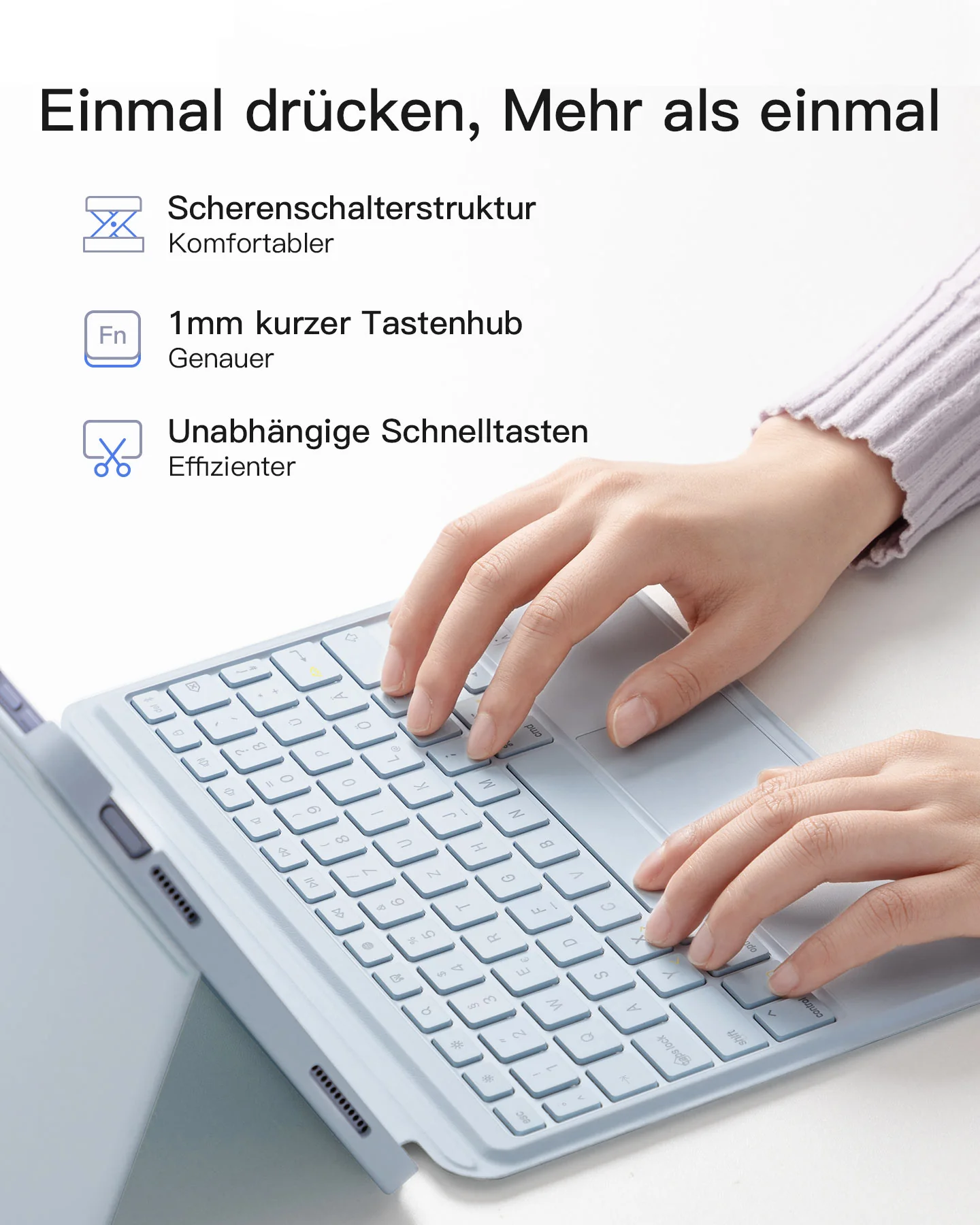 Abnehmbare iPad Tastatur für das iPad 11" 11 Gen (A16 2025), iPad 10.9" 10 Gen (2022), KB04112 - Image 10