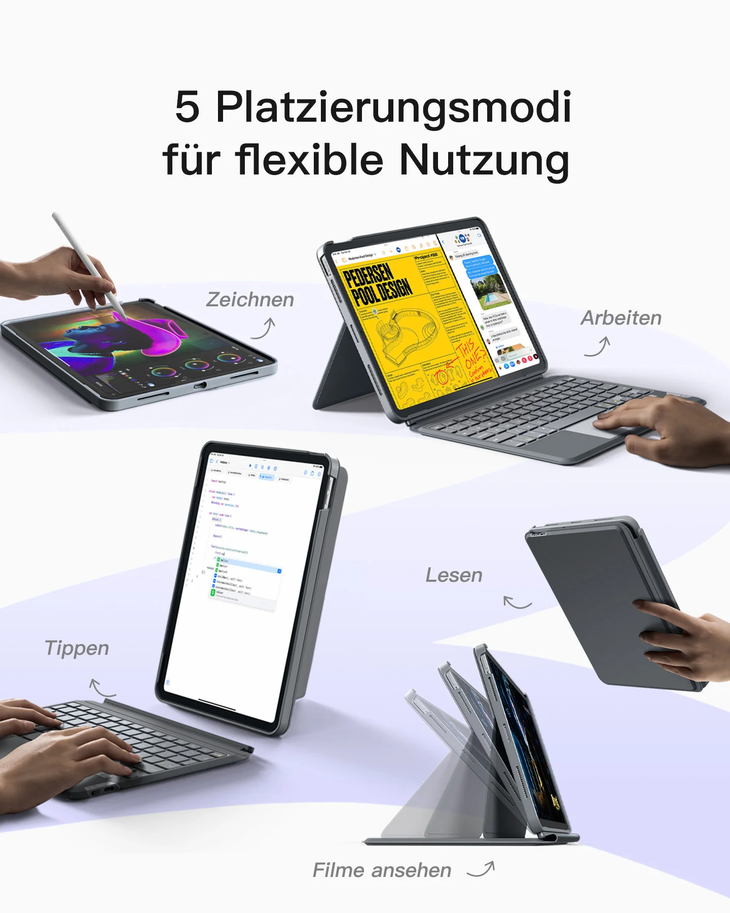 Abnehmbare iPad Tastatur für das iPad 11" 11 Gen (A16 2025), iPad 10.9" 10 Gen (2022), KB04112 - Image 3