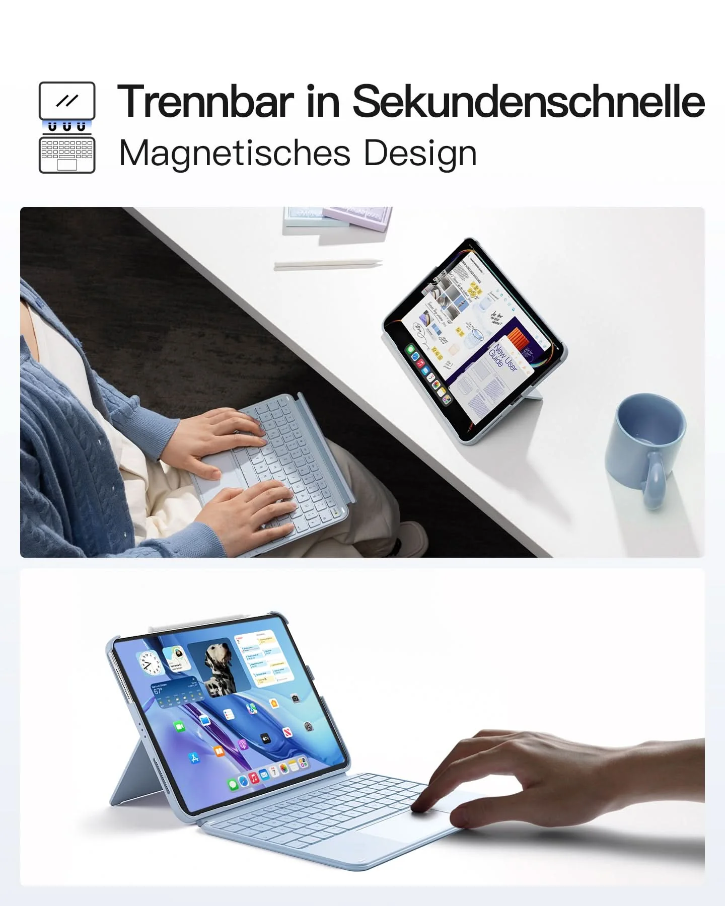 Ultraleicht Tastatur für iPad 11" (A16 2025), iPad 10, iPad Air 11" M4/M3/M2 (2026/2025/2024), iPad Air 5/4, iPad Pro 11" 4/3/2/1, QWERTZ, Acetouch, KB04122 - Image 18