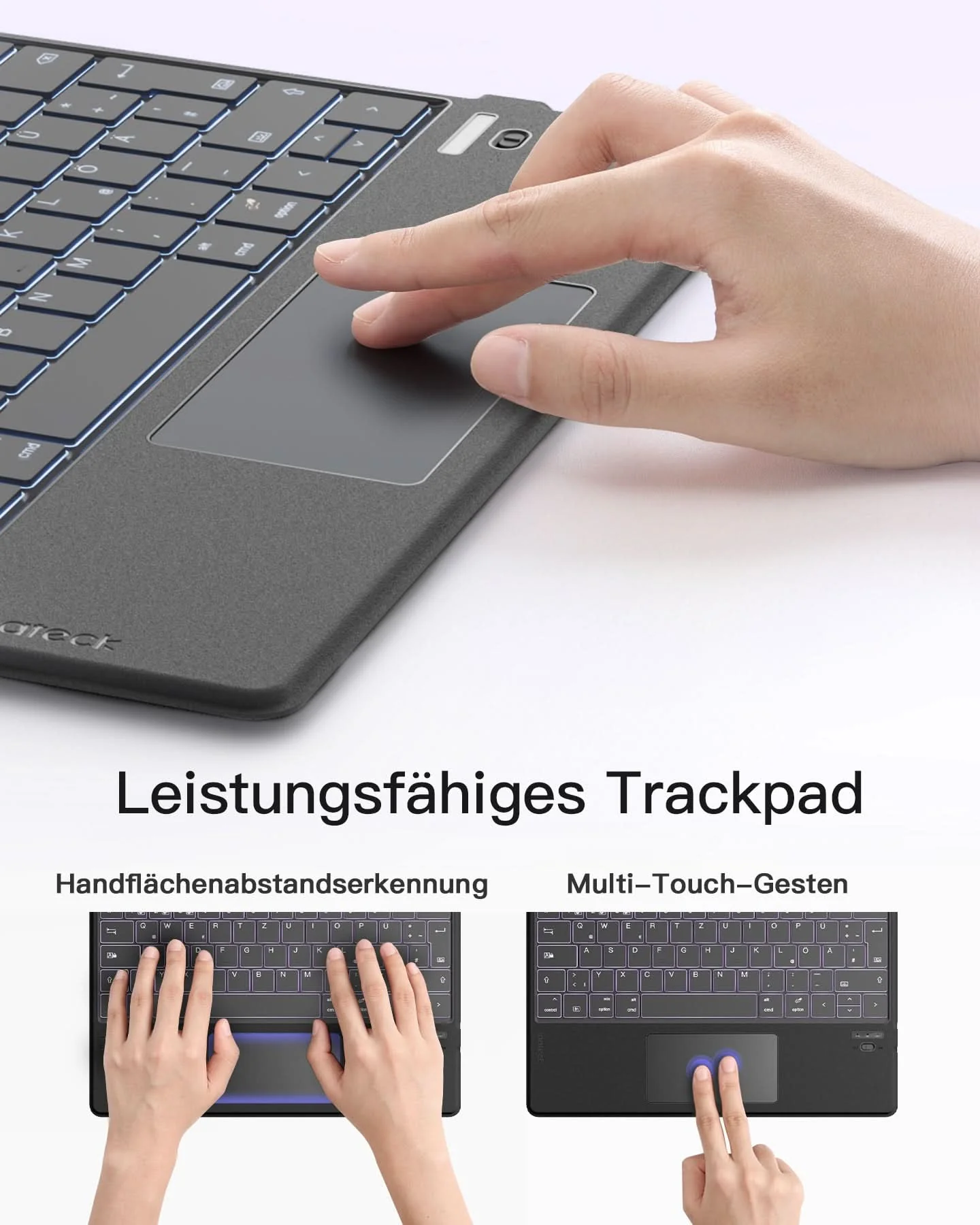 KI-Funktion Tablet Tastatur, Unterstützt Windows, iPad OS, Android, iOS, QWERTZ, KB01104 - Image 7