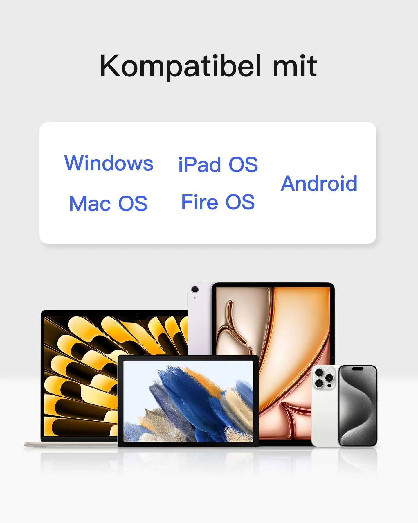 Bluetooth Tablet Tastatur kompatibel mit Android/iOS/Smartphones/Windows PC/iPad, KB01003 - Image 14