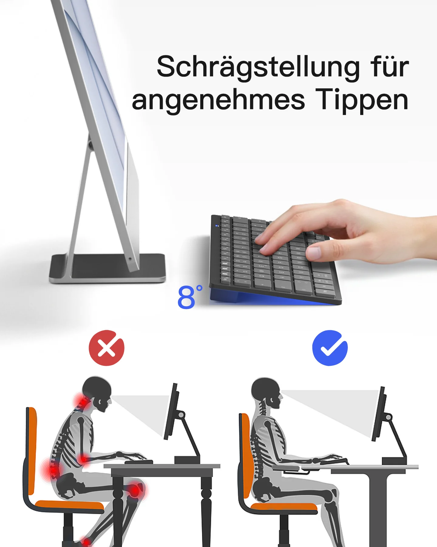 Bluetooth Tablet Tastatur kompatibel mit Android/iOS/Smartphones/Windows PC/iPad, KB01003 - Image 5