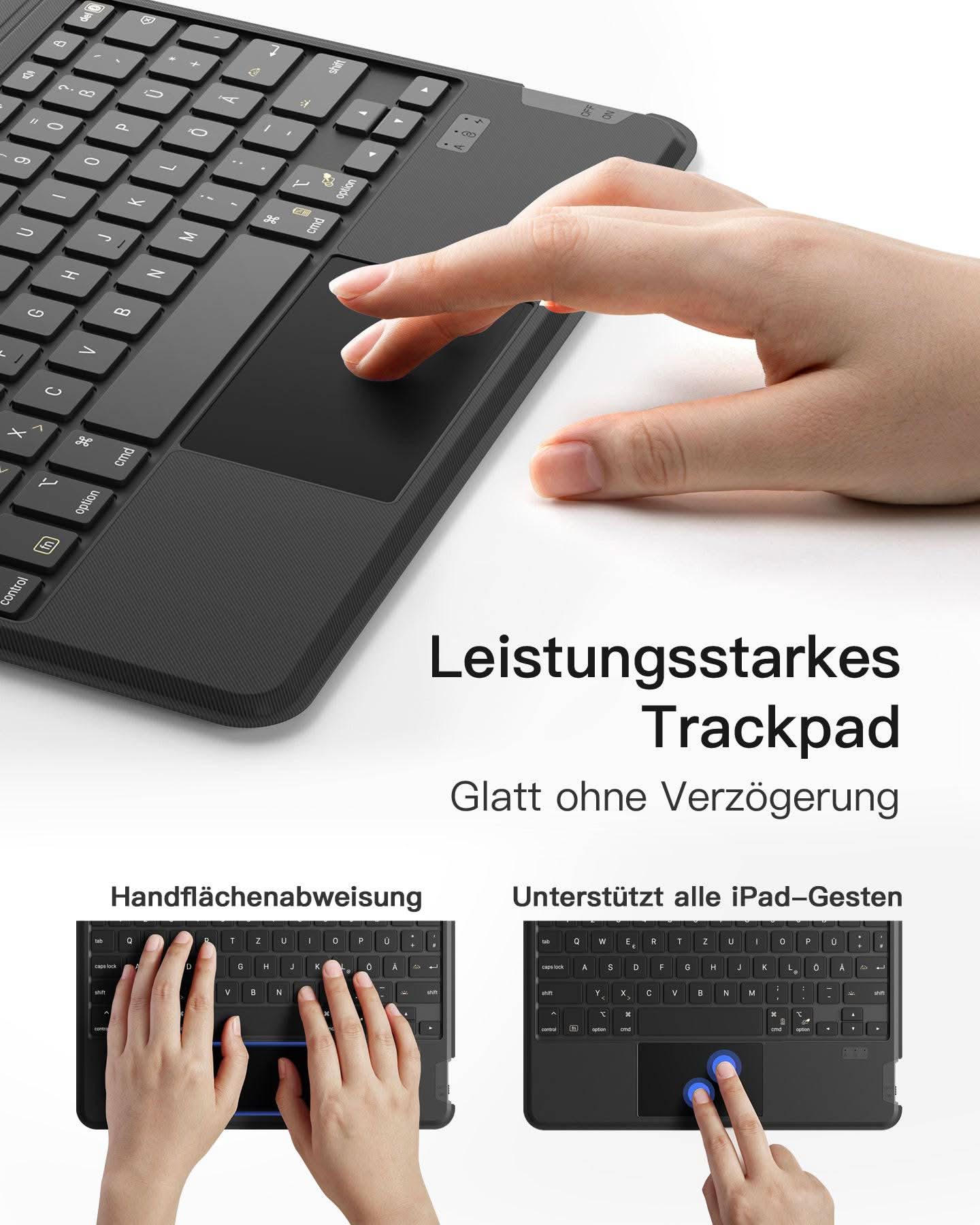 Abnehmbare Tastatur für iPad Air 11" M4/M3/M2 (2026/2025/2024), iPad Air 5/4, iPad Pro 11" 4/3/2/1, QWERTZ, KB04111 - Image 12