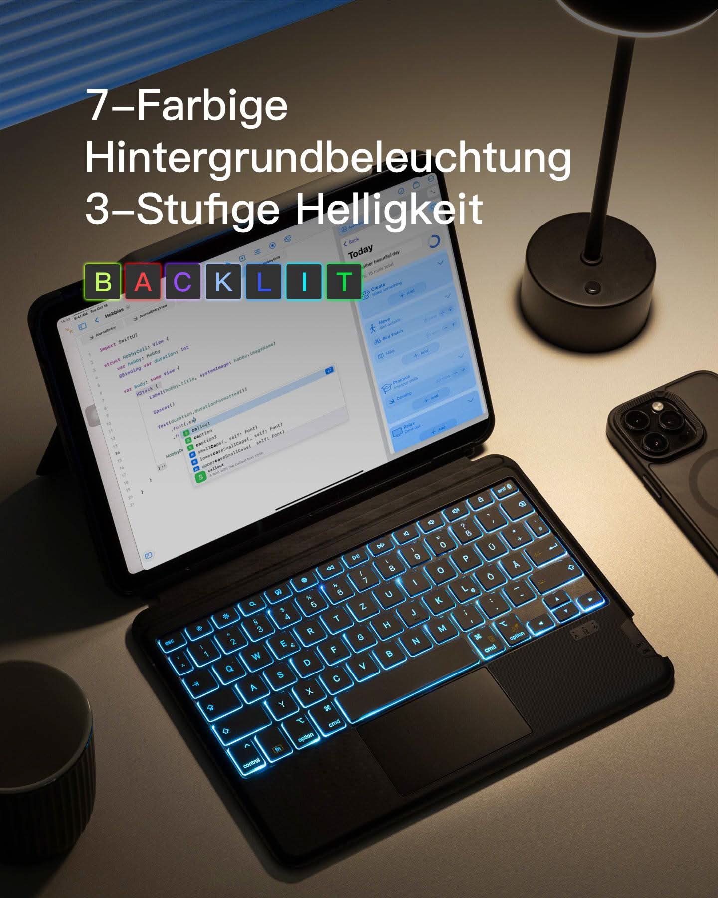 Abnehmbare Tastatur für iPad Air 11" M4/M3/M2 (2026/2025/2024), iPad Air 5/4, iPad Pro 11" 4/3/2/1, QWERTZ, KB04111 - Image 13