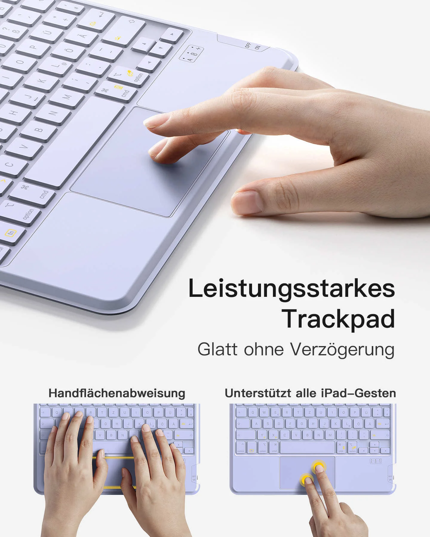 Abnehmbare Tastatur für iPad Air 11" M4/M3/M2 (2026/2025/2024), iPad Air 5/4, iPad Pro 11" 4/3/2/1, QWERTZ, KB04111 - Image 17