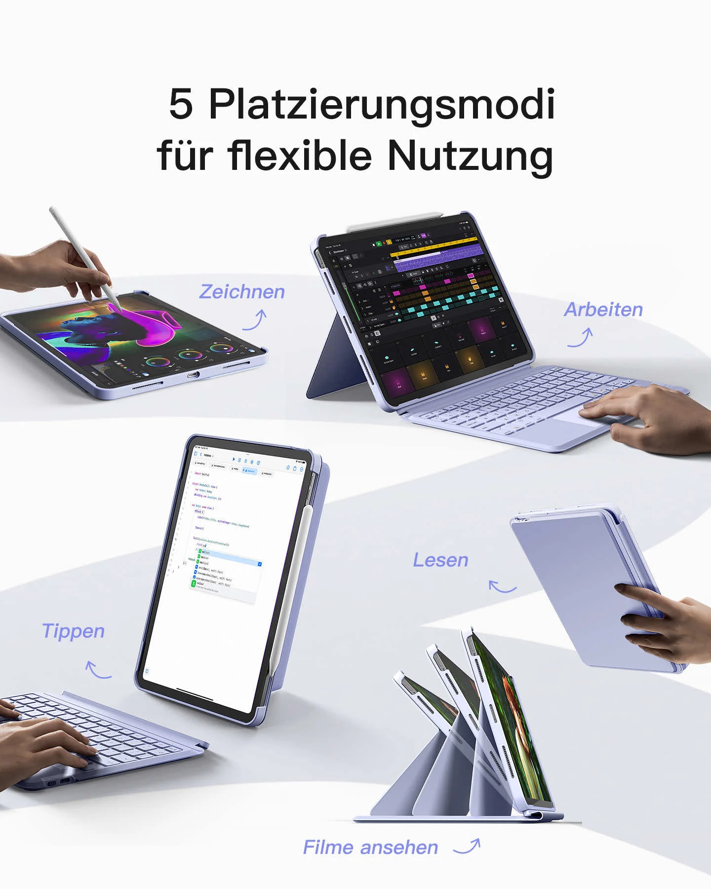 Abnehmbare Tastatur für iPad Air 11" M4/M3/M2 (2026/2025/2024), iPad Air 5/4, iPad Pro 11" 4/3/2/1, QWERTZ, KB04111 - Image 18
