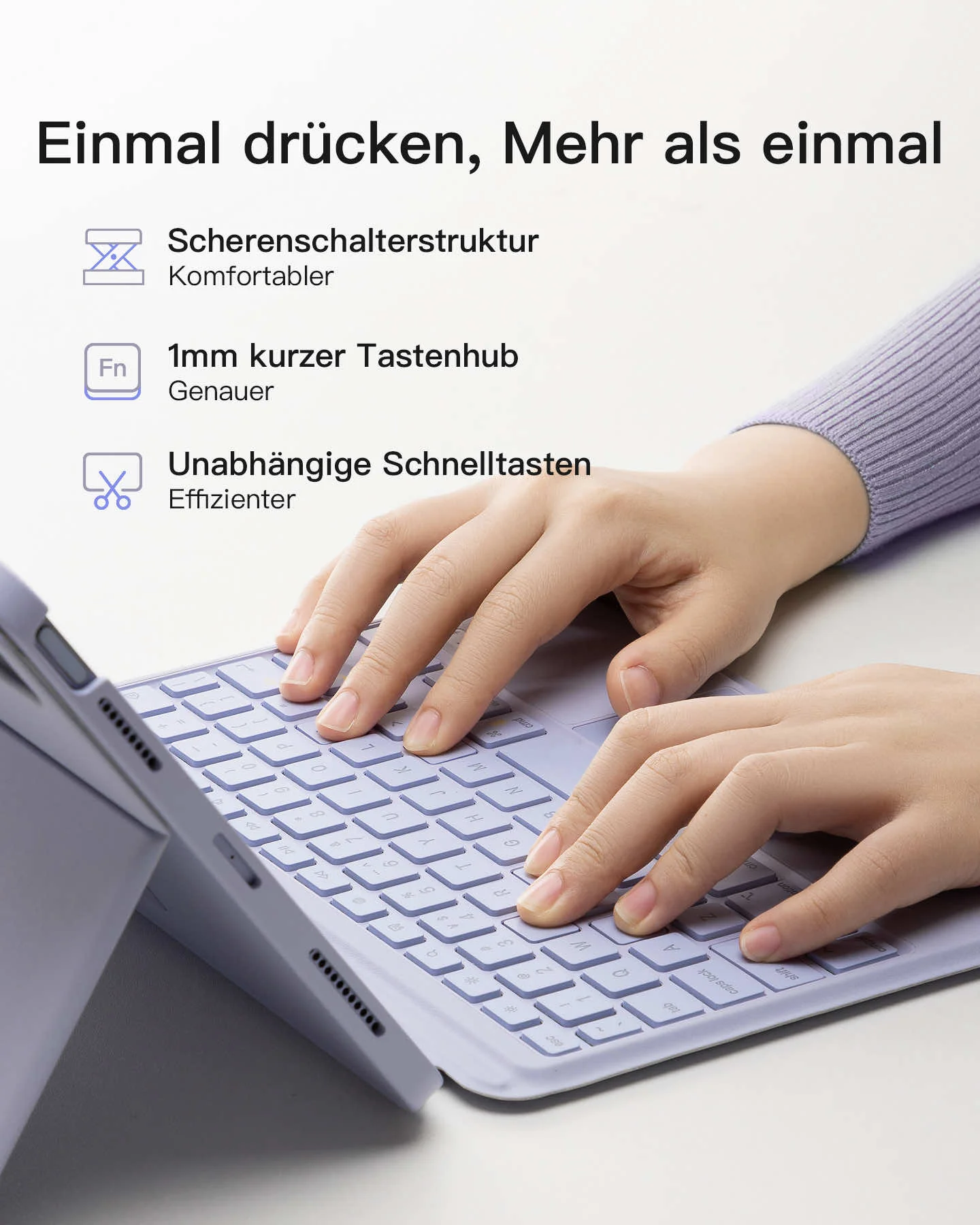 Abnehmbare Tastatur für iPad Air 11" M4/M3/M2 (2026/2025/2024), iPad Air 5/4, iPad Pro 11" 4/3/2/1, QWERTZ, KB04111 - Image 20