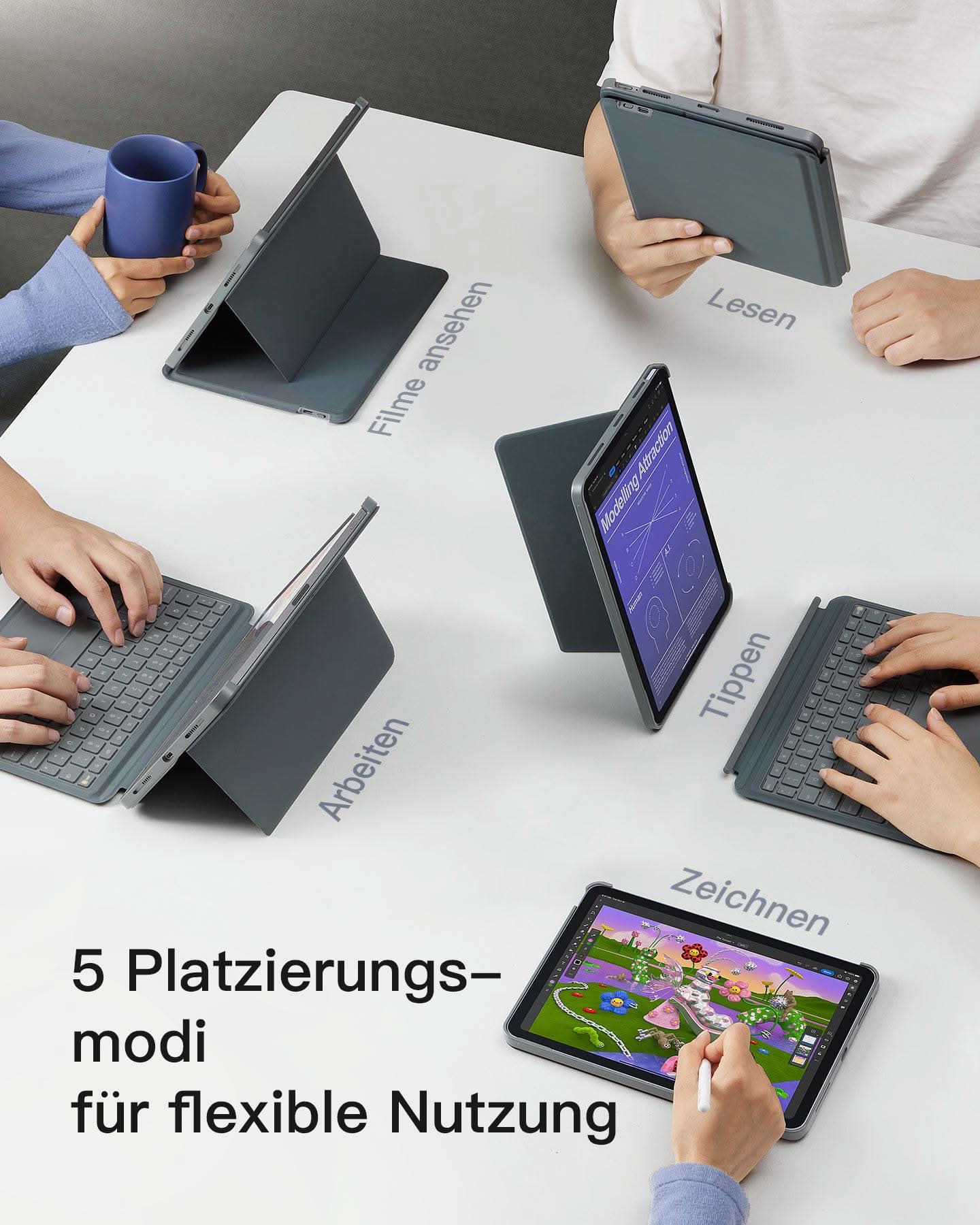Abnehmbare Tastatur für iPad Air 11" M4/M3/M2 (2026/2025/2024), iPad Air 5/4, iPad Pro 11" 4/3/2/1, QWERTZ, KB04111 - Image 3