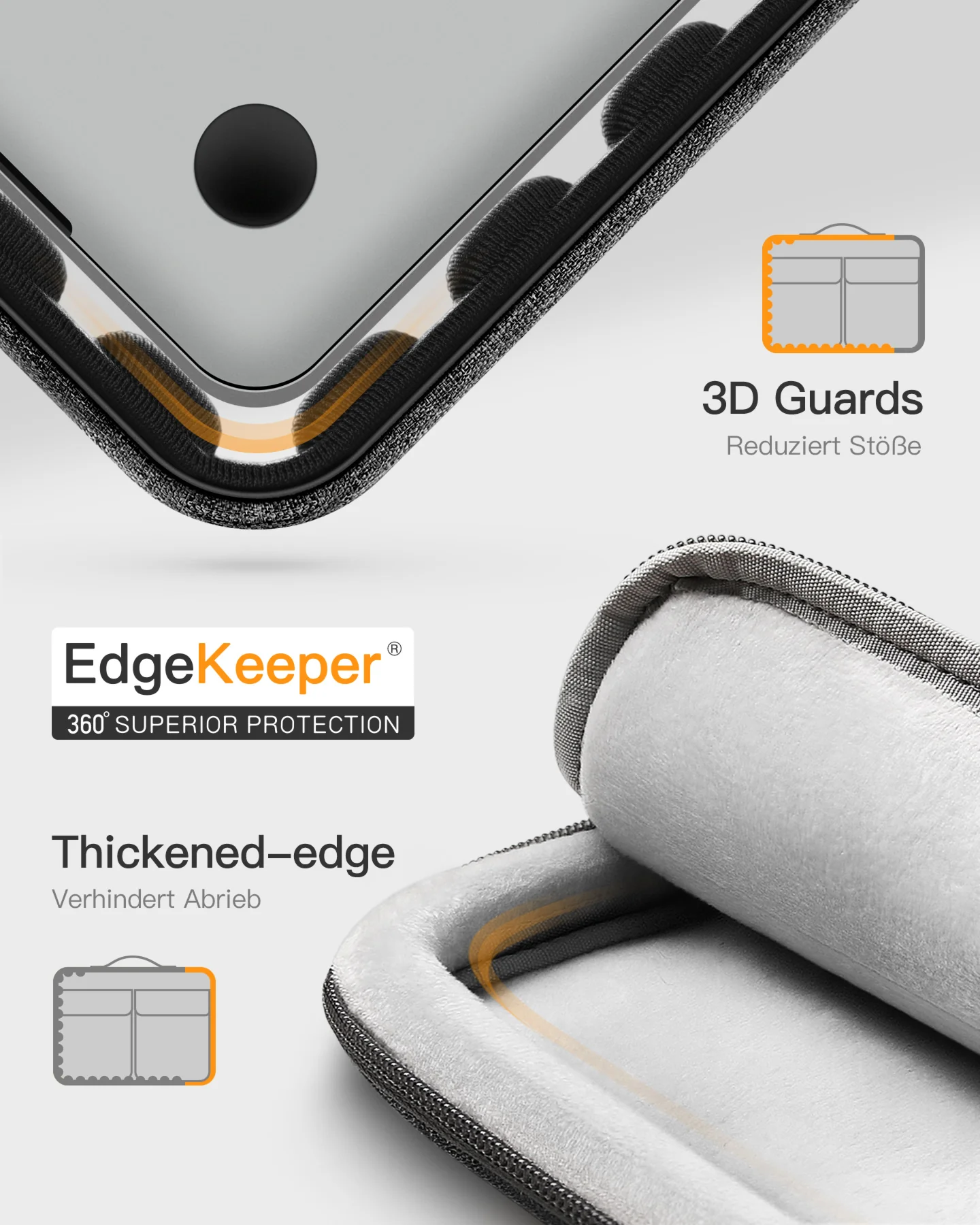 EdgeKeeper 360° Rundumschutz Laptoptasche für 13-16 Zoll Laptops, MacBook Pro, MacBook Air, LB02006/B1 - Image 38