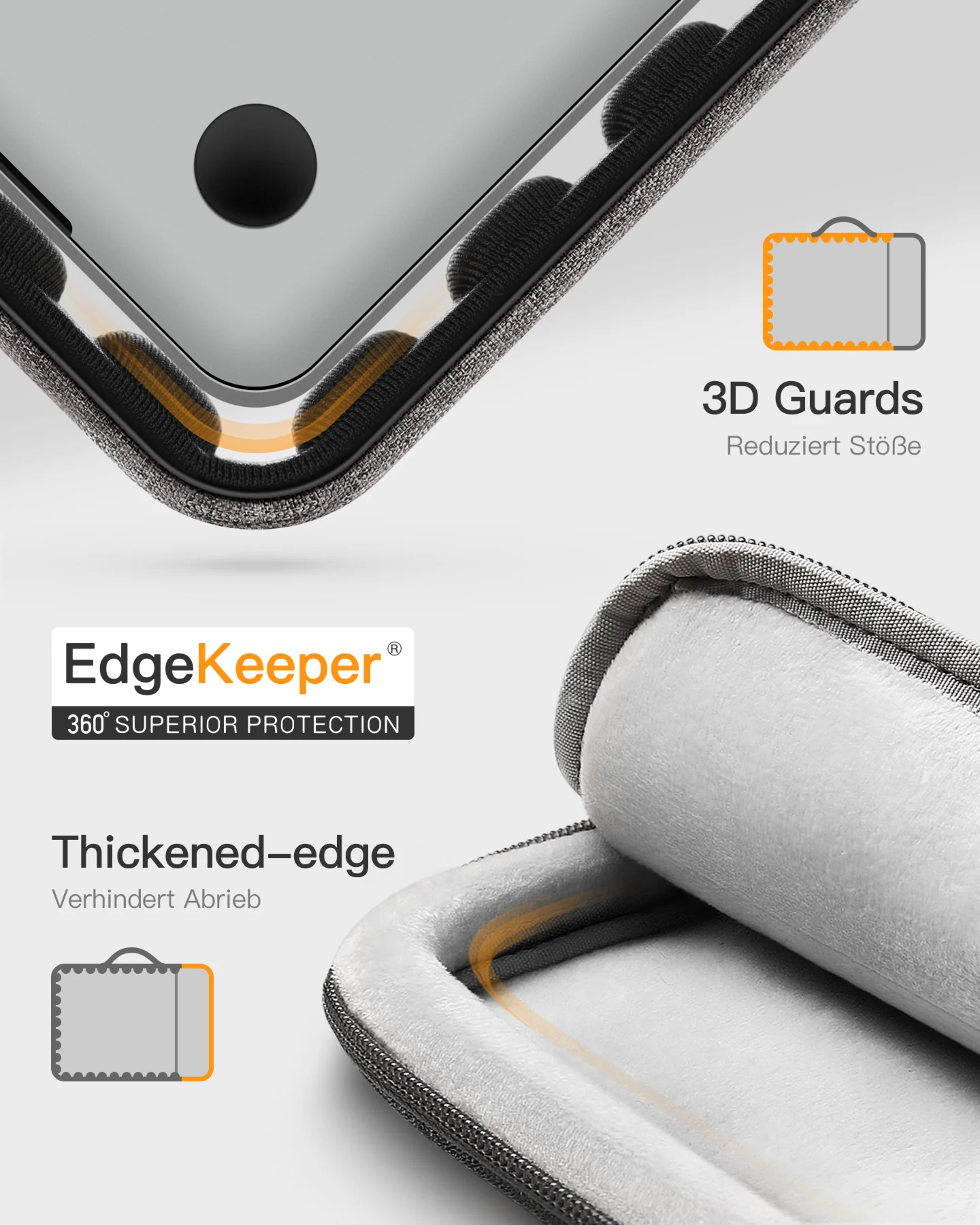 EdgeKeeper 360° Rundumschutz Laptoptasche für 13-16 Zoll Laptops, MacBook Pro, MacBook Air, LB02006/B1 - Image 9