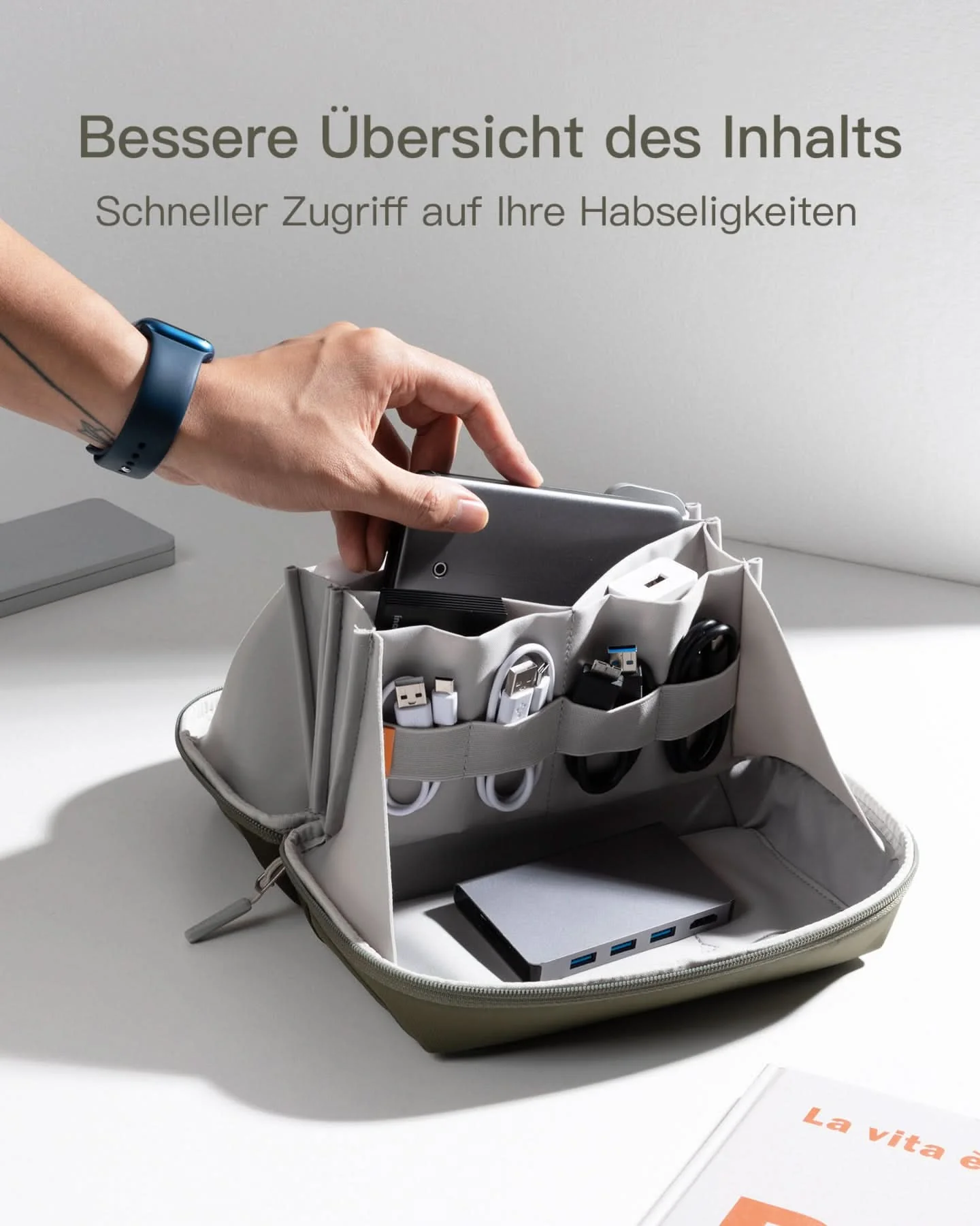 Elektronik Case Gadget Organizer Tasche, USB Kabel Organizer, Reisefreundlich, AB03007 - Image 17