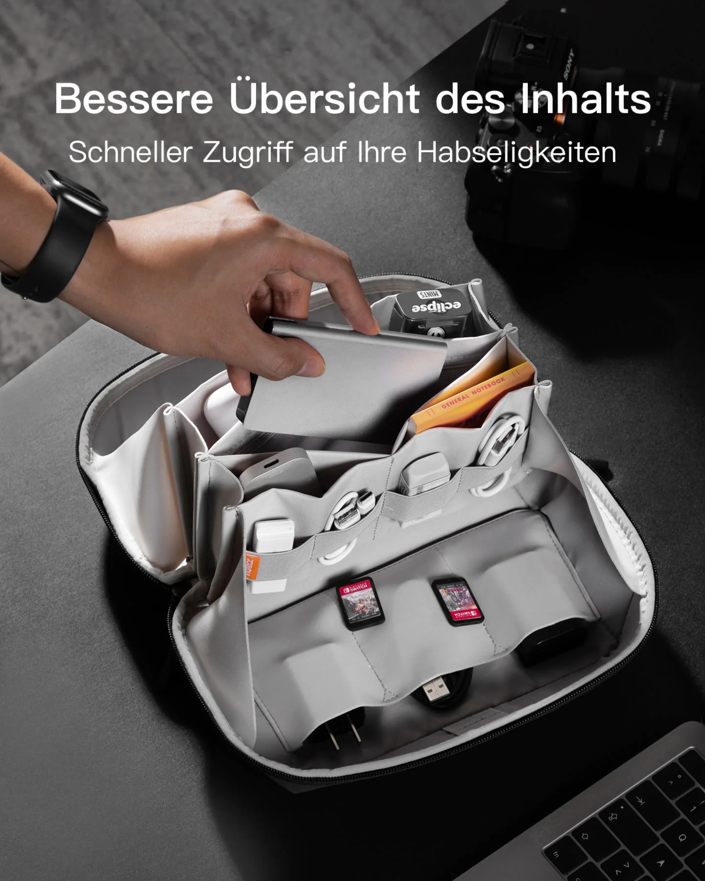 Elektronik Case Gadget Organizer Tasche, USB Kabel Organizer, Reisefreundlich, AB03007 - Image 18