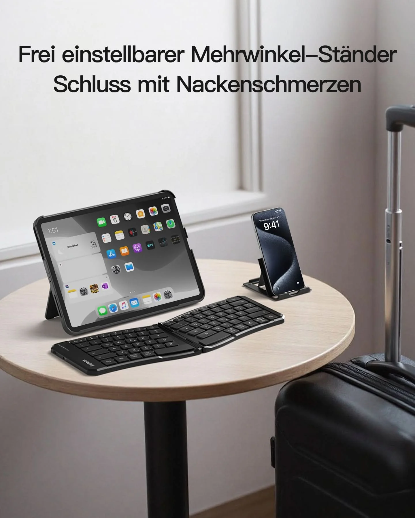 Faltbare Tastatur Ergonomische, QWERTZ,mit 3 Bluetooth, Nomad Ergo KB603 - Image 11