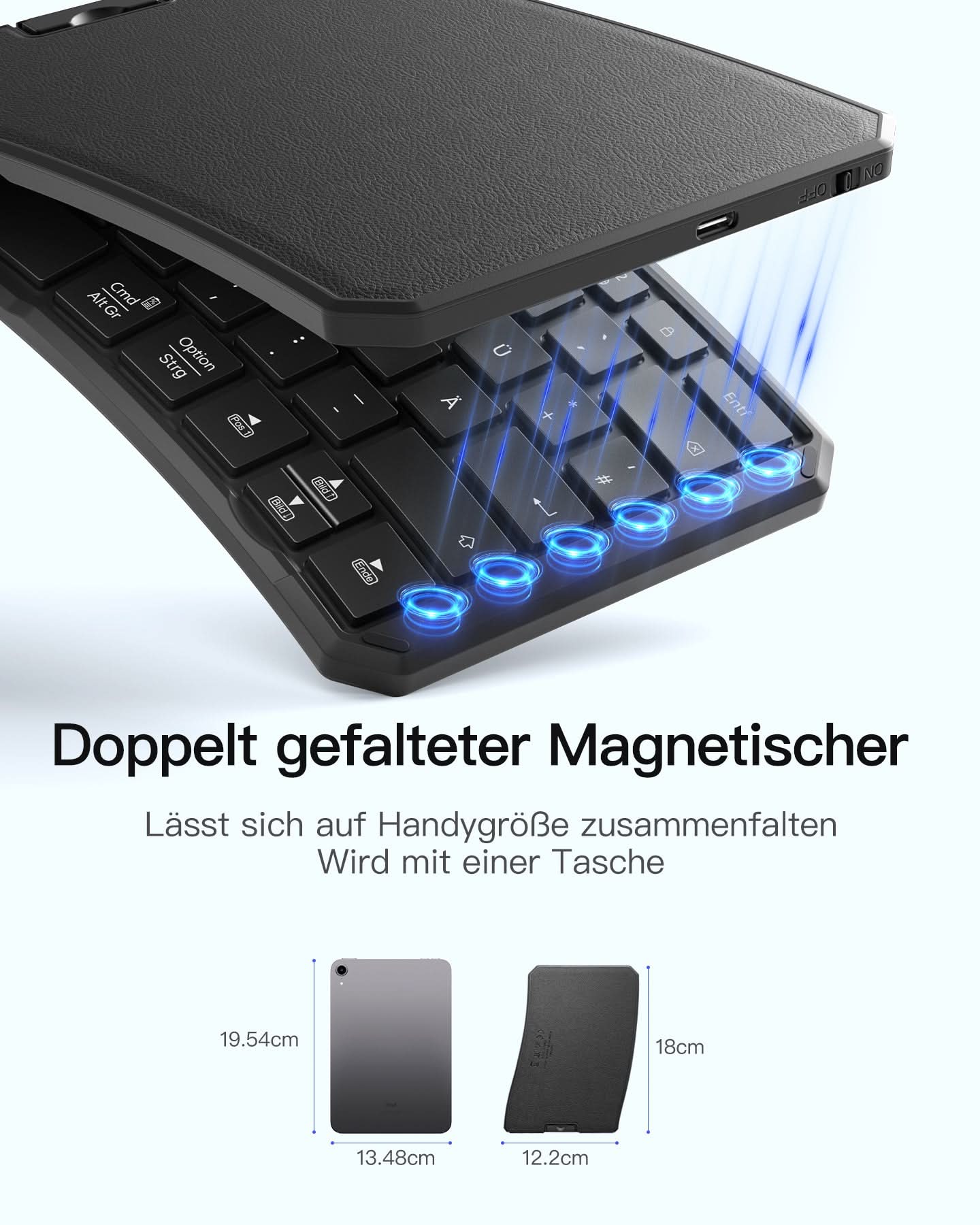Faltbare Tastatur Ergonomische, QWERTZ,mit 3 Bluetooth, Nomad Ergo KB603 - Image 5