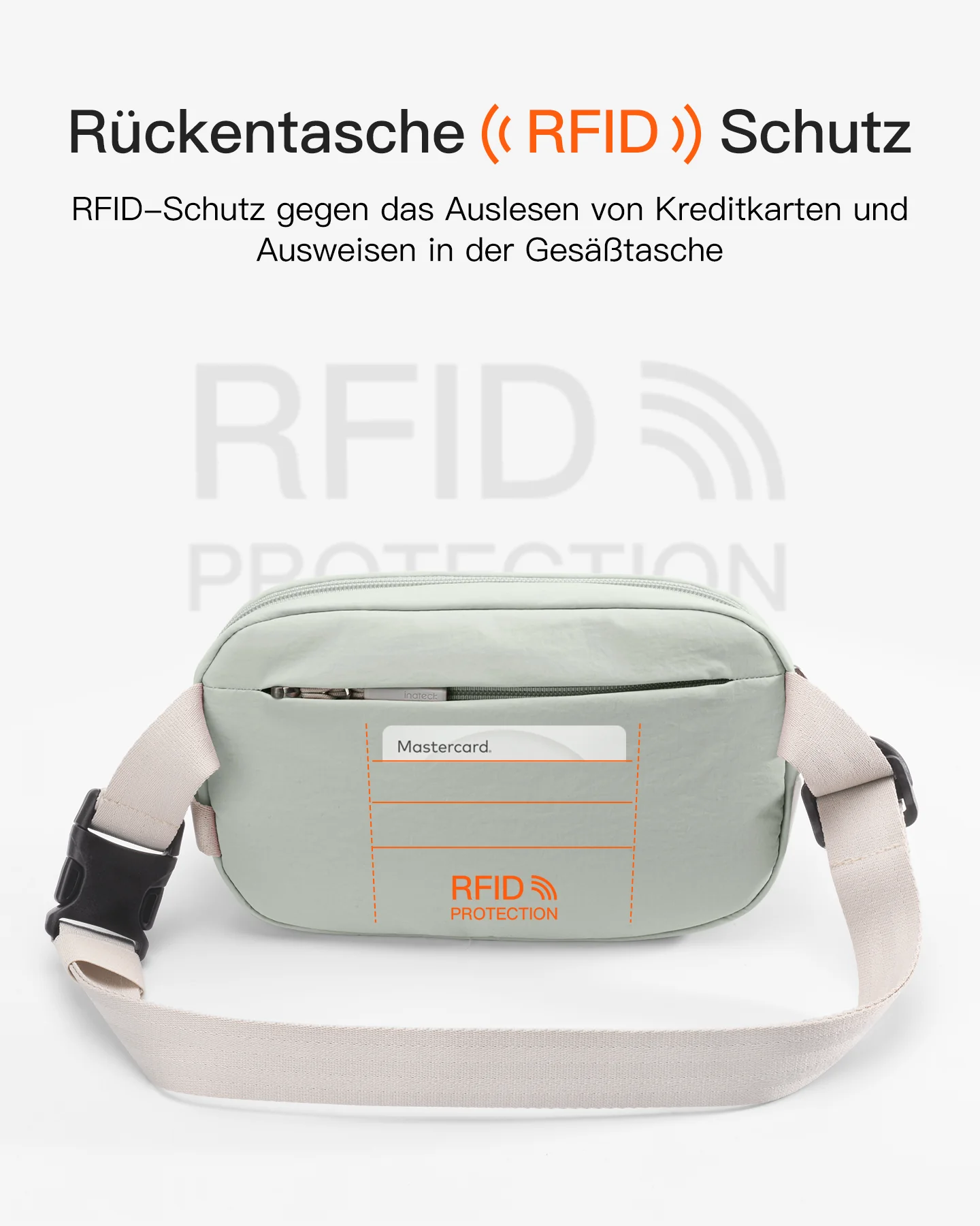 Gürteltasche mit RFID-Blockierung, mit verstellbarem Schulterriemen, FB01002 - Image 15