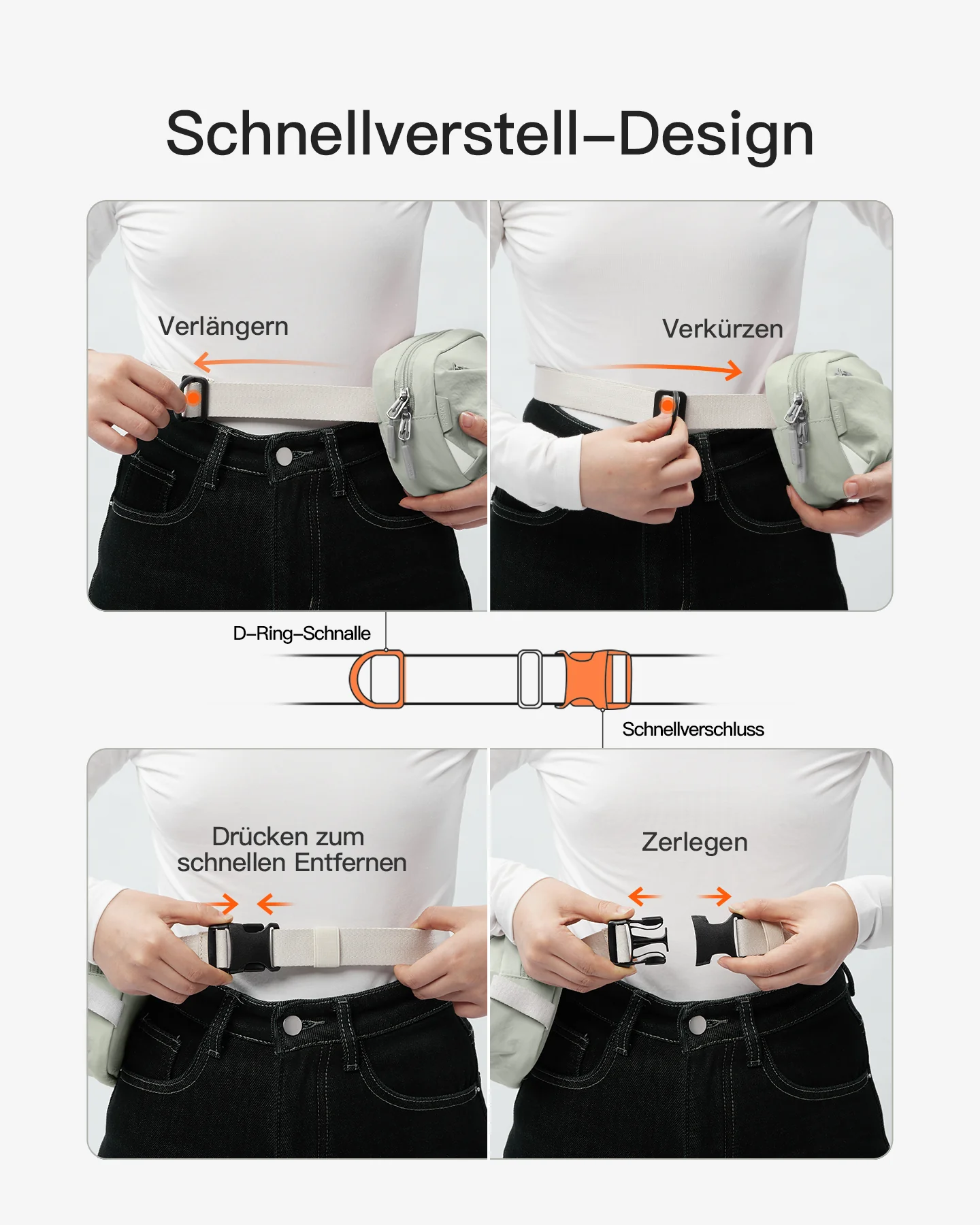 Gürteltasche mit RFID-Blockierung, mit verstellbarem Schulterriemen, FB01002 - Image 16