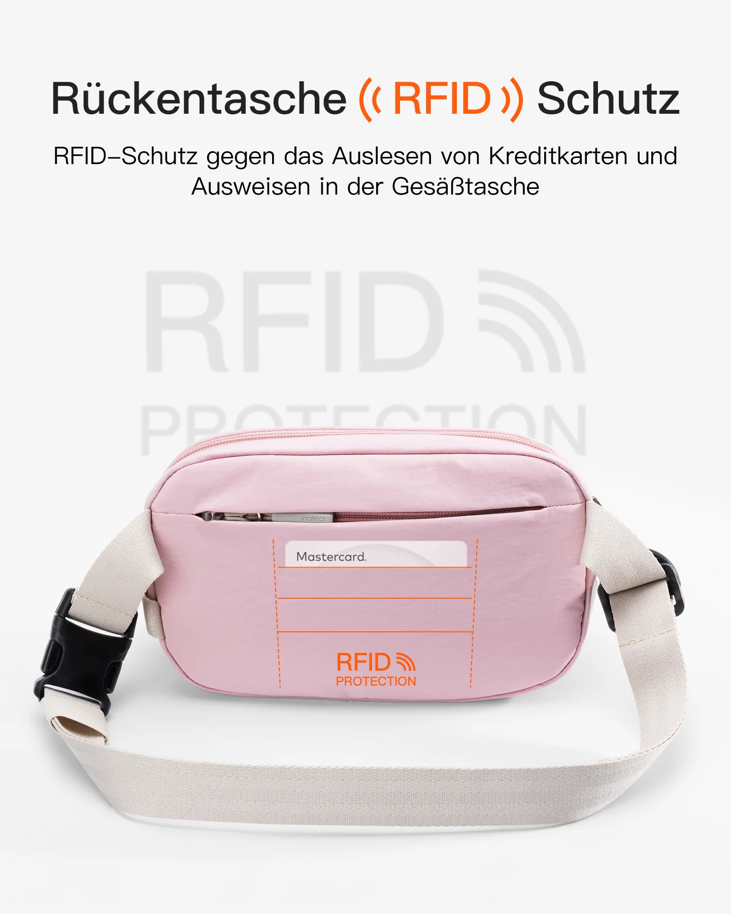 Gürteltasche mit RFID-Blockierung, mit verstellbarem Schulterriemen, FB01002 - Image 23