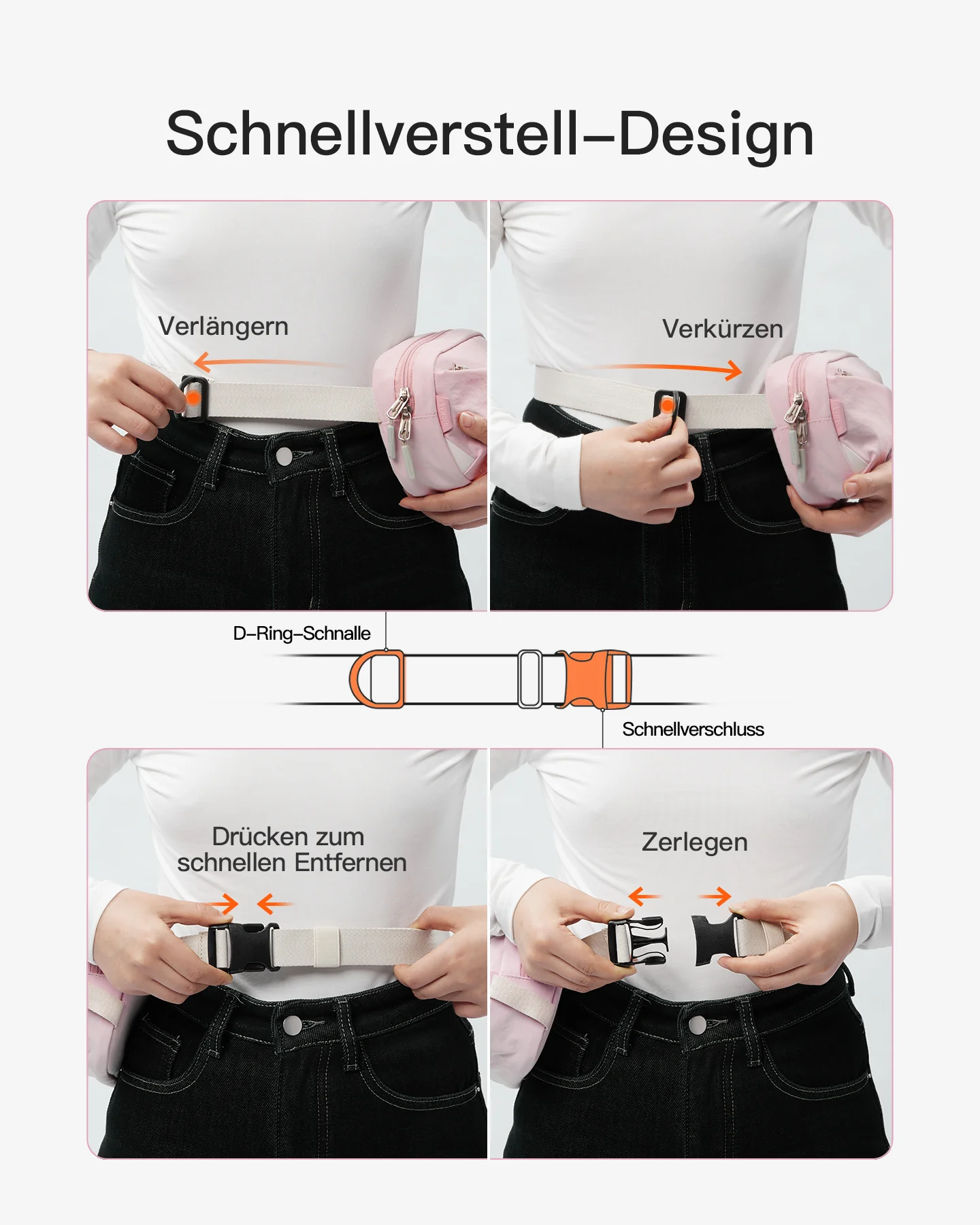Gürteltasche mit RFID-Blockierung, mit verstellbarem Schulterriemen, FB01002 - Image 26