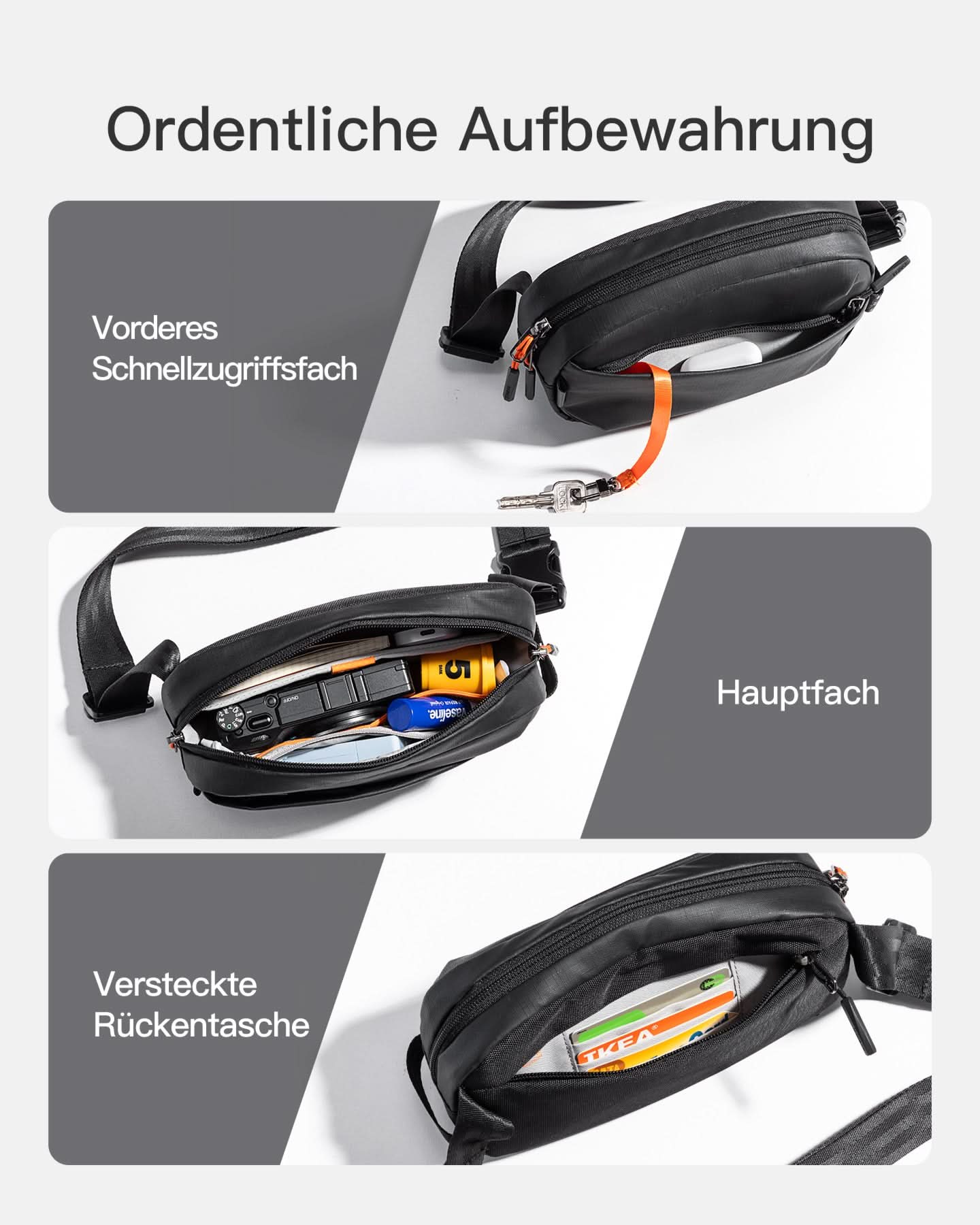 Gürteltasche mit RFID-Blockierung, mit verstellbarem Schulterriemen, FB01002 - Image 4