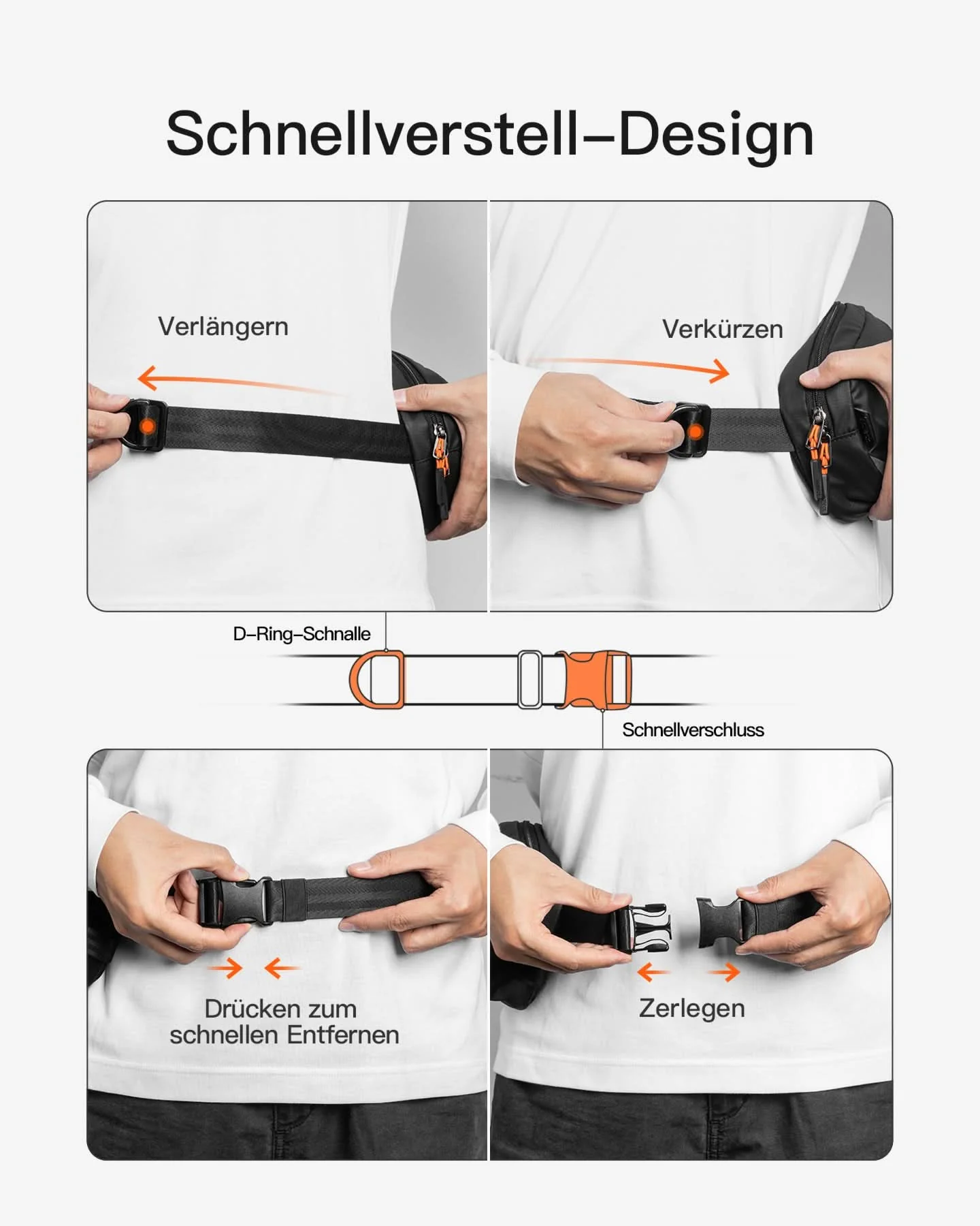 Gürteltasche mit RFID-Blockierung, mit verstellbarem Schulterriemen, FB01002 - Image 5