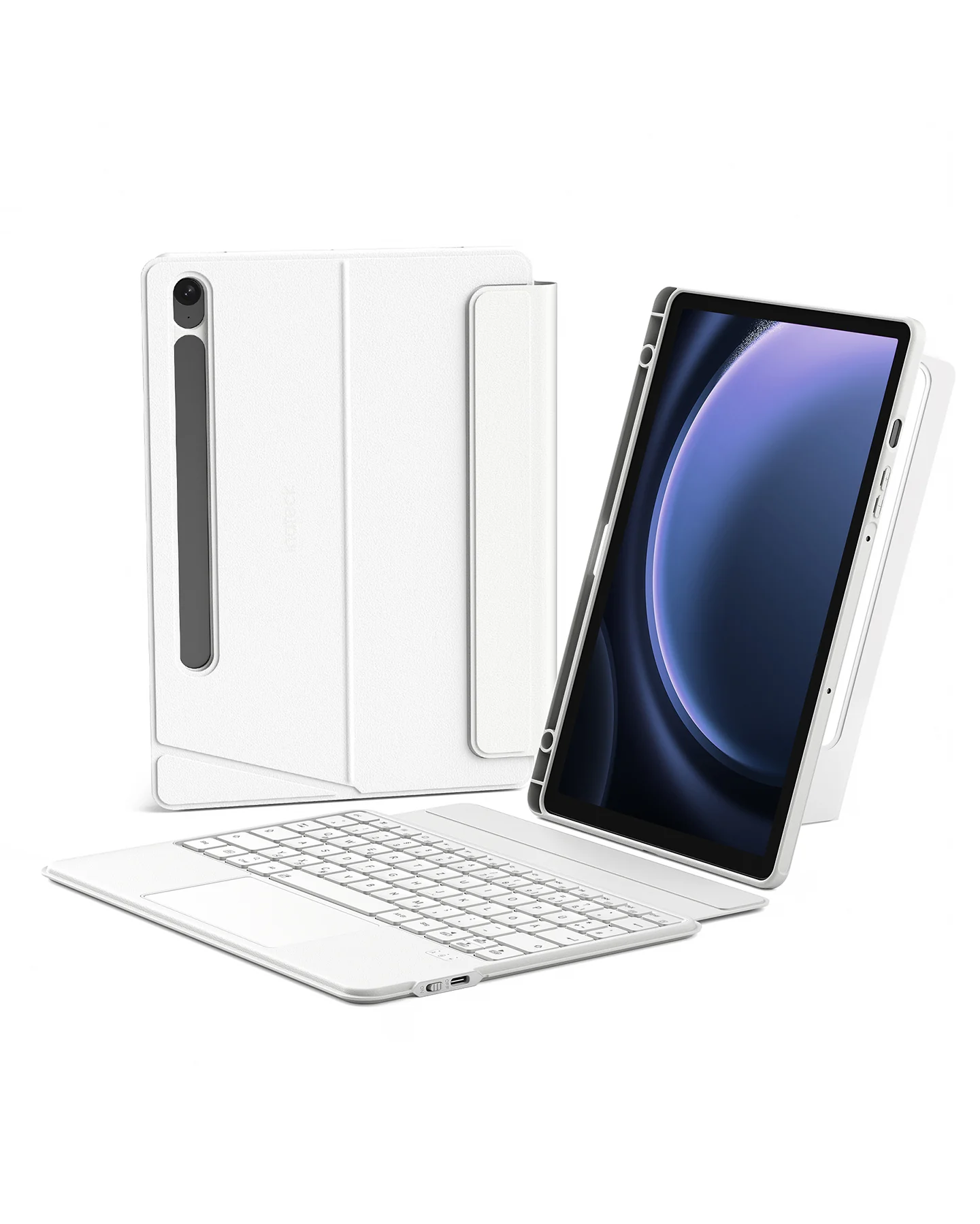 Hülle für Samsung Galaxy Tab S10 FE/S9 FE/S9, Hoch-/Querformat Ständer Tastatur mit Touchpad, N0064 - Image 10