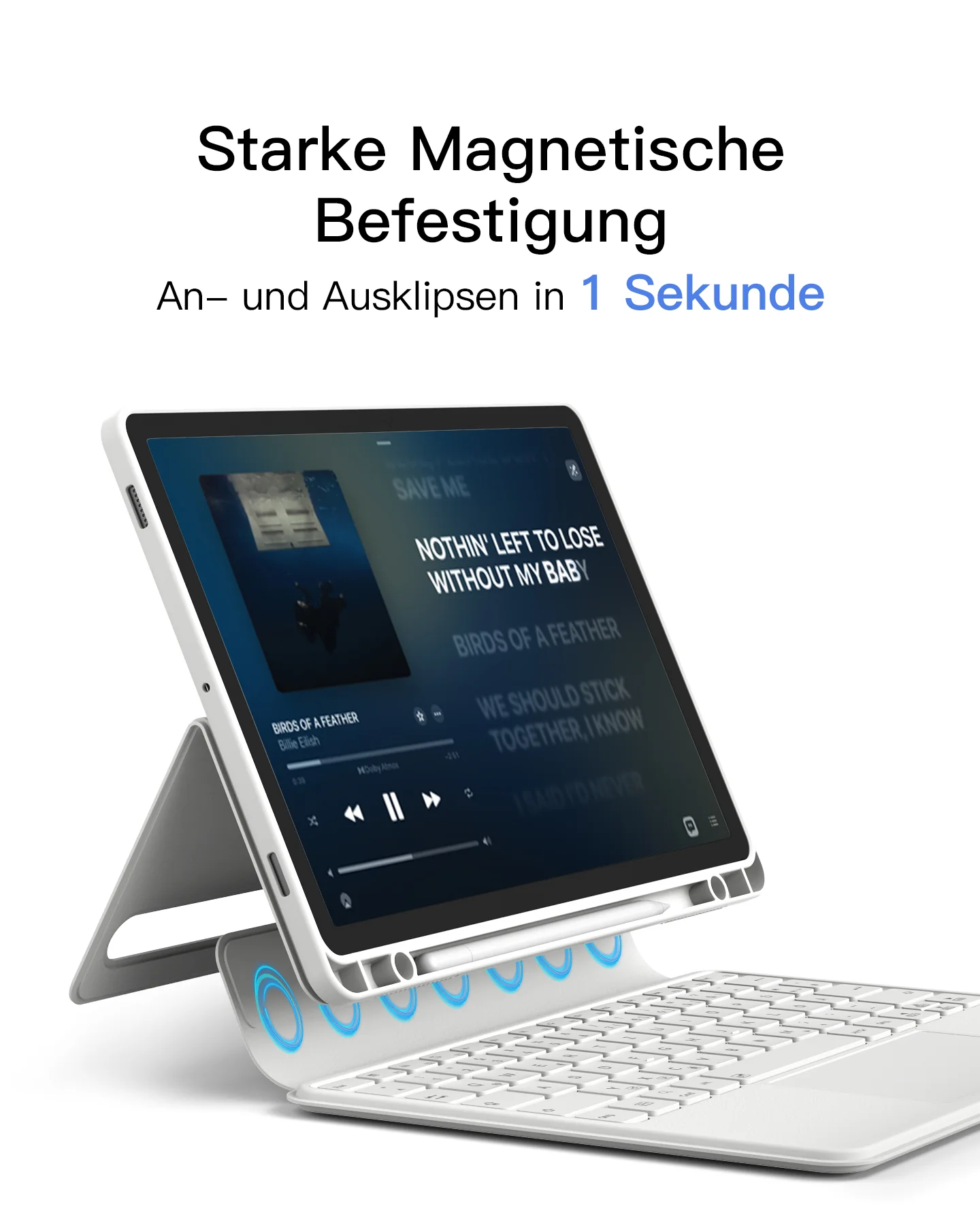 Hülle für Samsung Galaxy Tab S10 FE/S9 FE/S9, Hoch-/Querformat Ständer Tastatur mit Touchpad, N0064 - Image 17