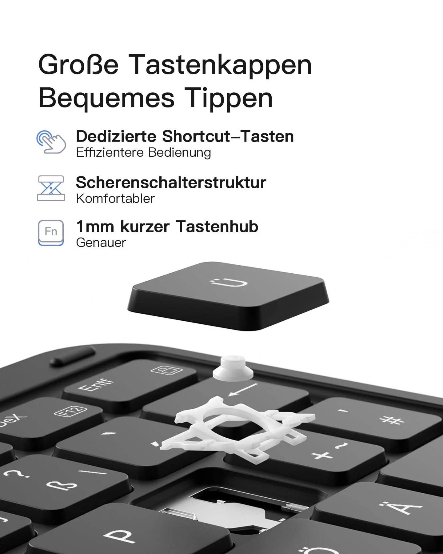 Hülle für Samsung Galaxy Tab S10 FE/S9 FE/S9, Hoch-/Querformat Ständer Tastatur mit Touchpad, N0064 - Image 5