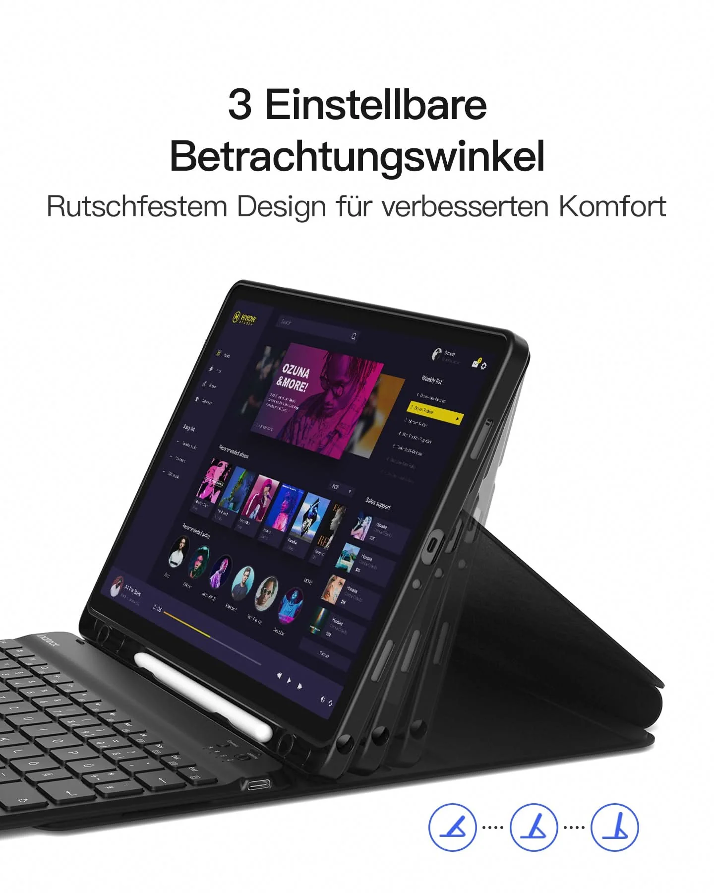 Hülle mit Tastatur für Samsung Galaxy Tab А9+/A9 Plus 11" (2023), N0028 - Image 5