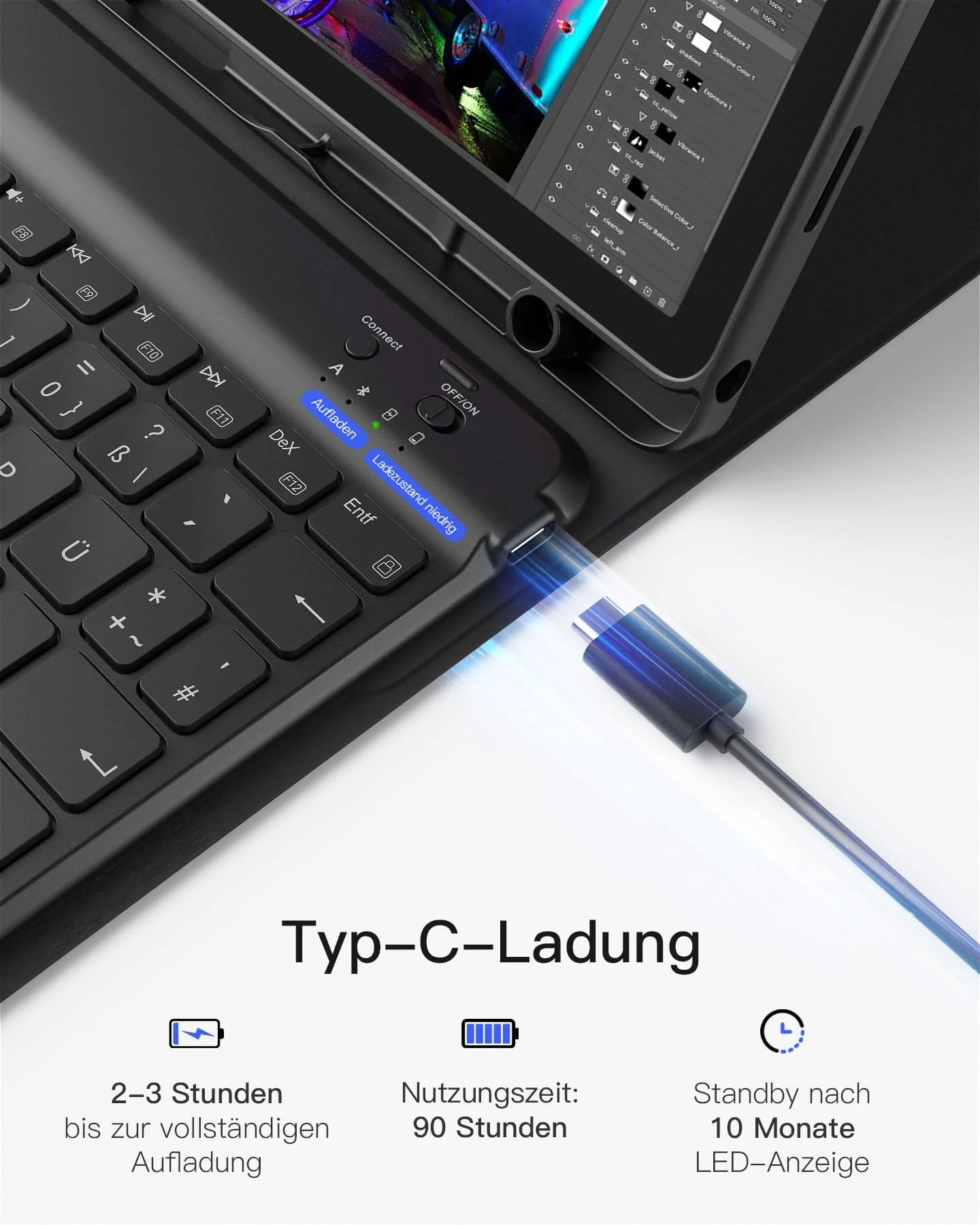 Hülle mit Tastatur für Samsung Galaxy Tab А9+/A9 Plus 11" (2023), N0028 - Image 7