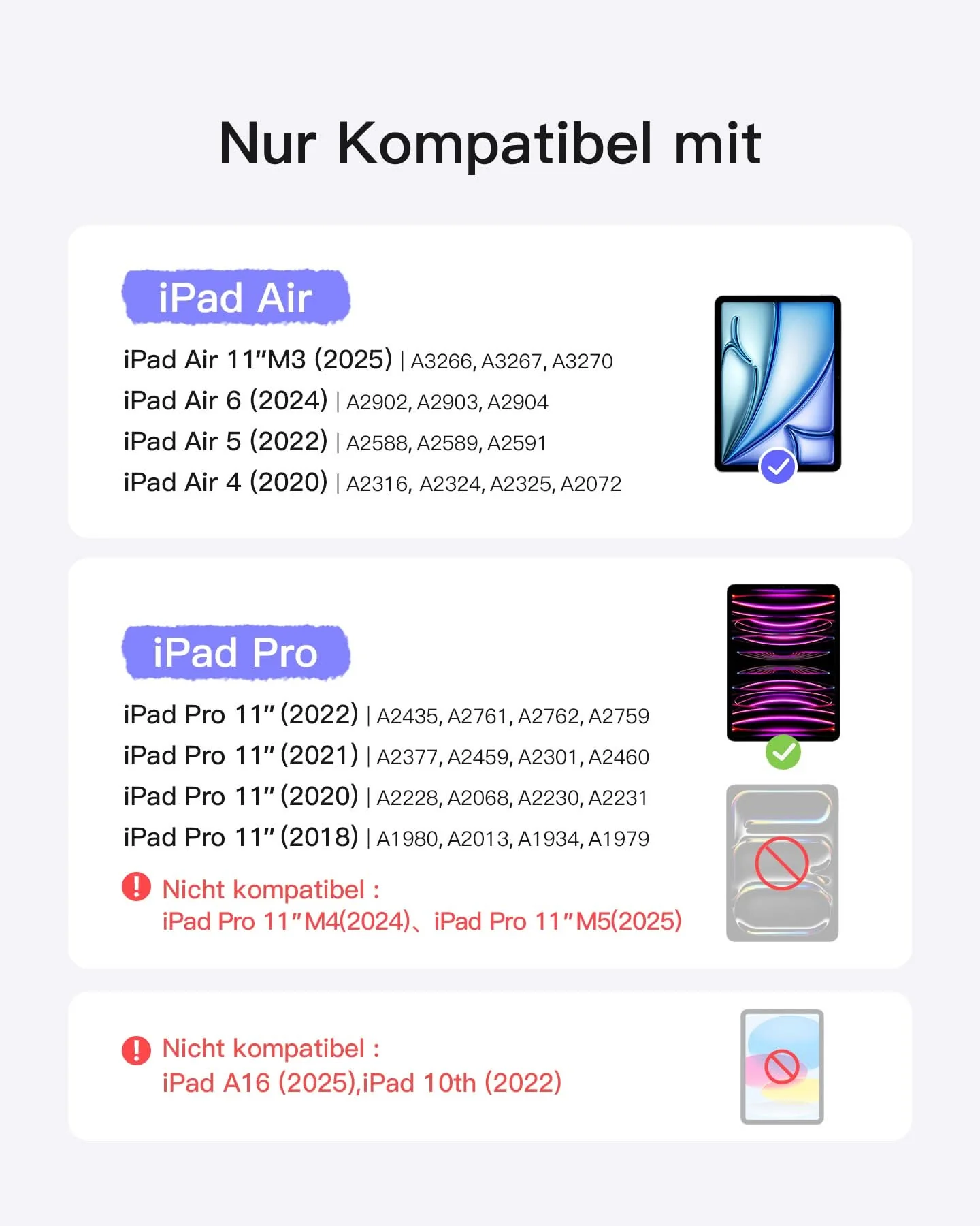 Inateck Abnehmbar Hülle mit Tastatur für iPad Air 11 Zoll(2026/2025/2024), iPad Air 5/4,für iPad Pro 11 Zoll, QWERTZ, AceTouch Pro, KB403-11A | Red Dot Design Award 2026 - Image 5