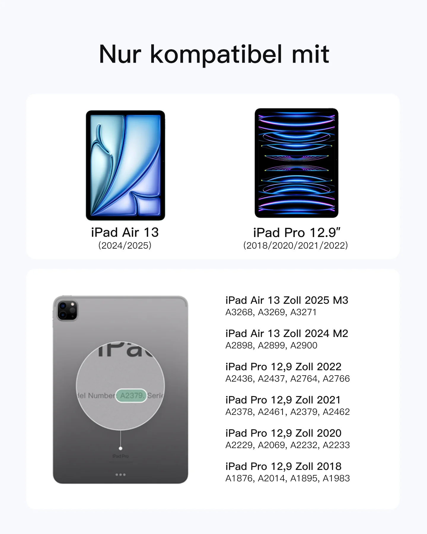 Inateck Abnehmbar Tastatur Hülle Kompatibel mit iPad Air 13" M4/M3/M2 (2026/2025/2024), iPad Pro 12.9" 6/5/4/3 Gen,QWERTZ, AceTouch, KB04122-13A - Image 11