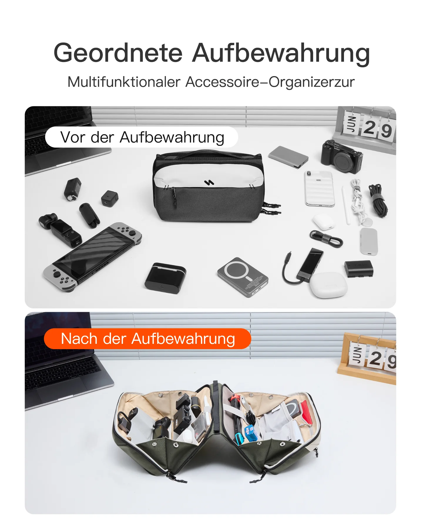 Multifunktionaler Kabeltasche Elektronik Organizer, Spritzwassergeschütztes, ABM34 - Image 15