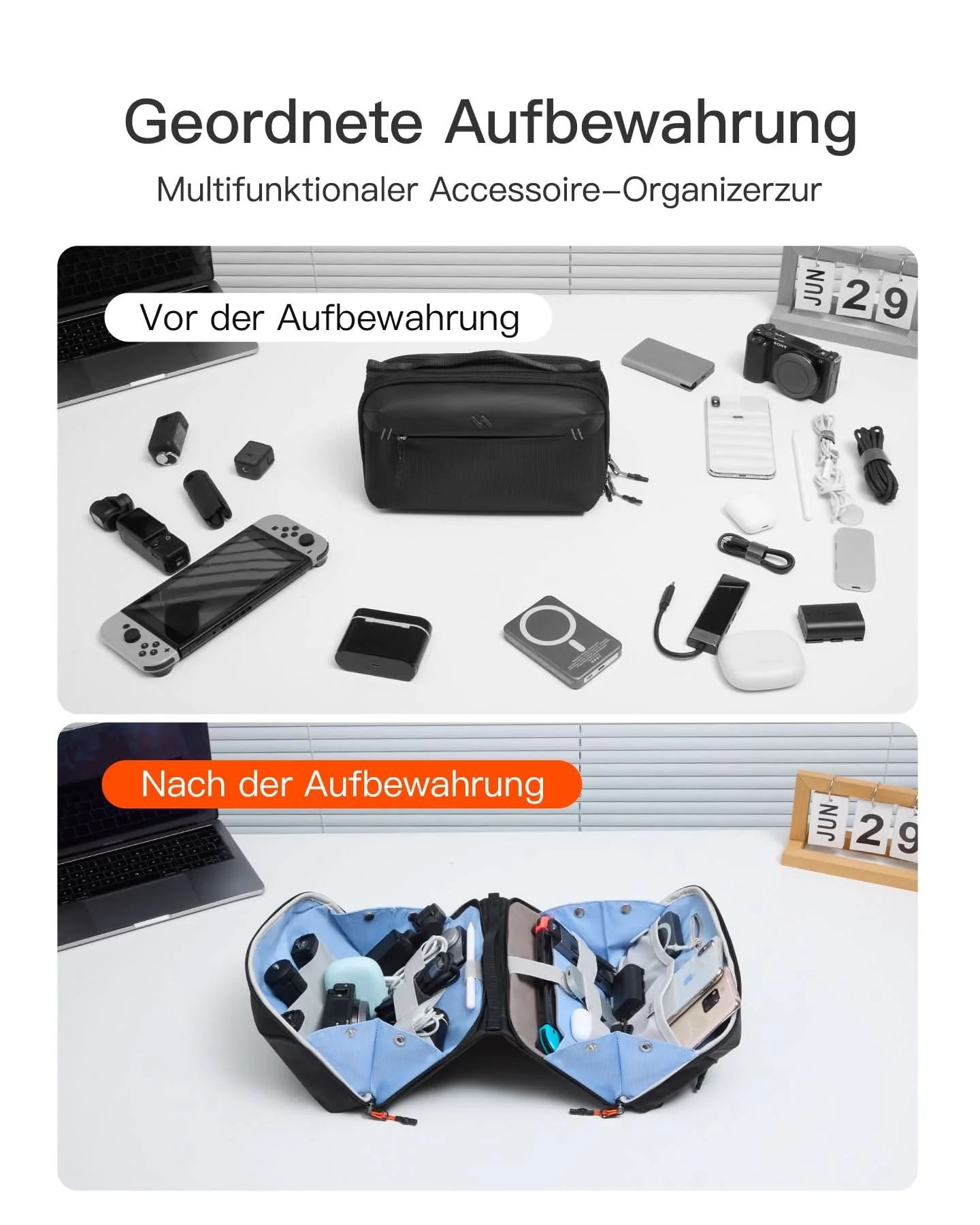 Multifunktionaler Kabeltasche Elektronik Organizer, Spritzwassergeschütztes, ABM34 - Image 6