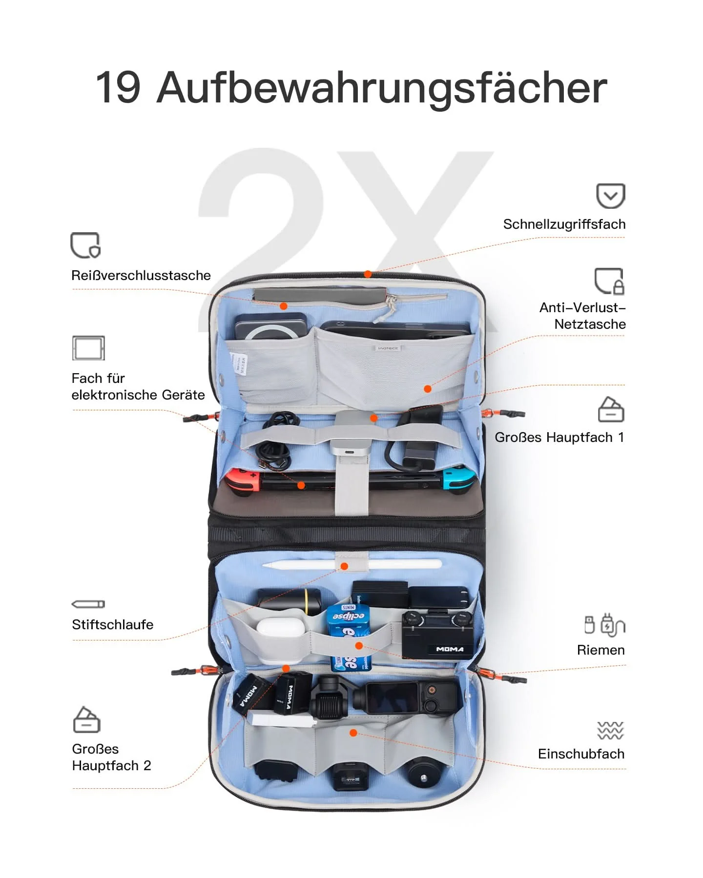 Multifunktionaler Kabeltasche Elektronik Organizer, Spritzwassergeschütztes, ABM34 - Image 7